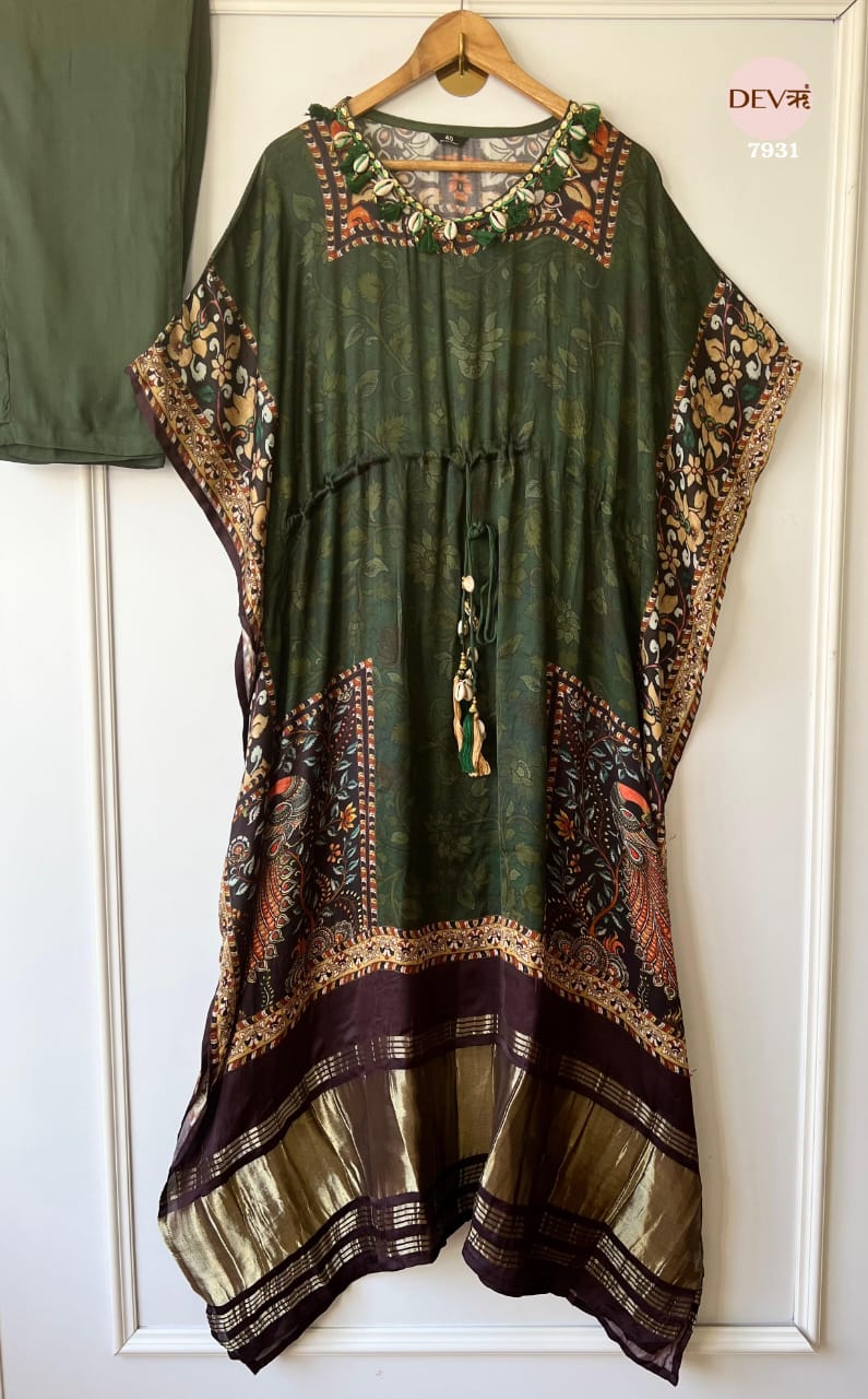 Stylish Pure gajji kaftan set {7931}