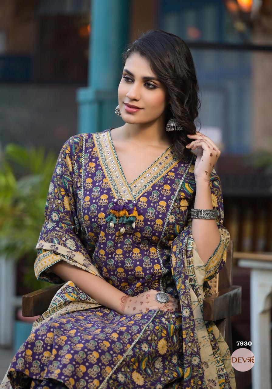 Stylish Pure cotton suit set {7930}