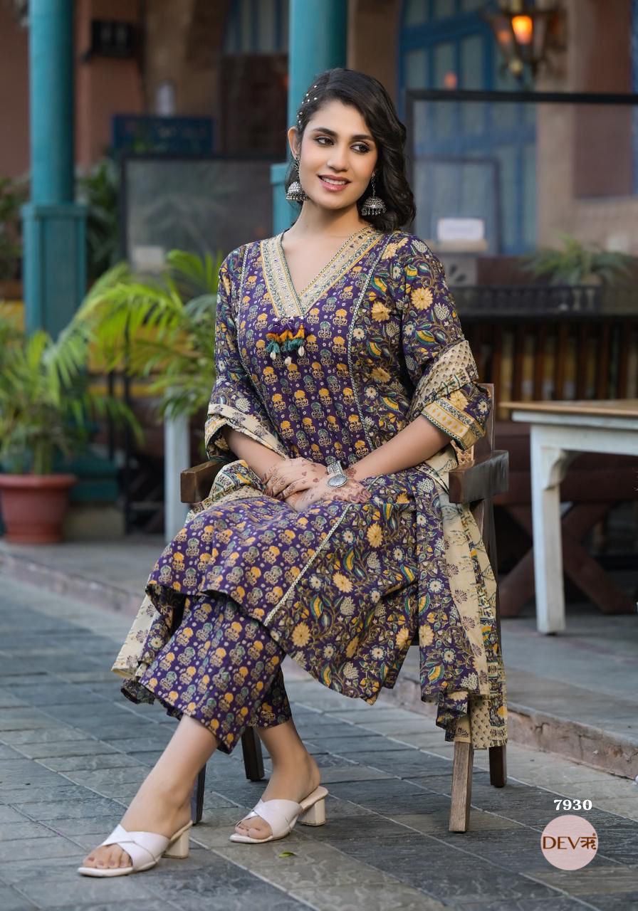 Stylish Pure cotton suit set {7930}