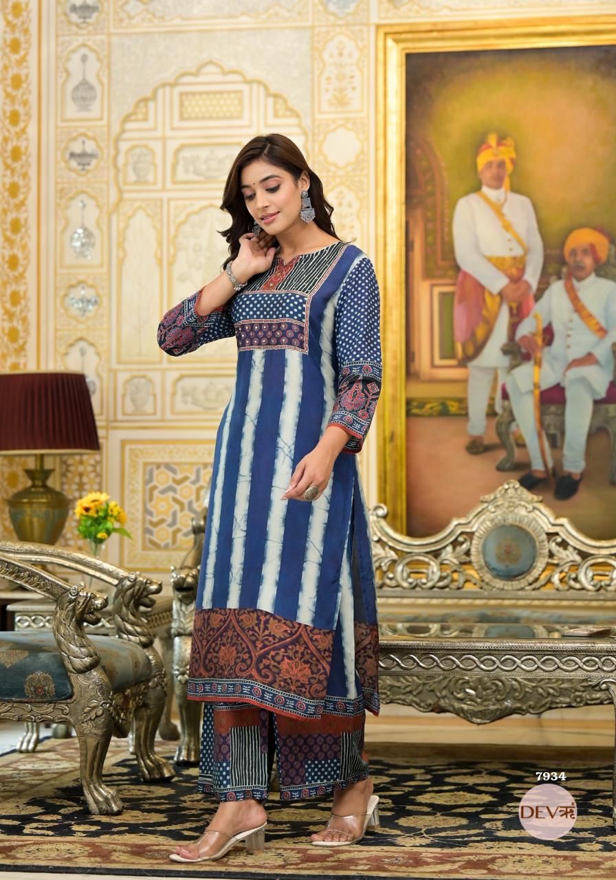 Pure muslin printed co-ord set {7934}