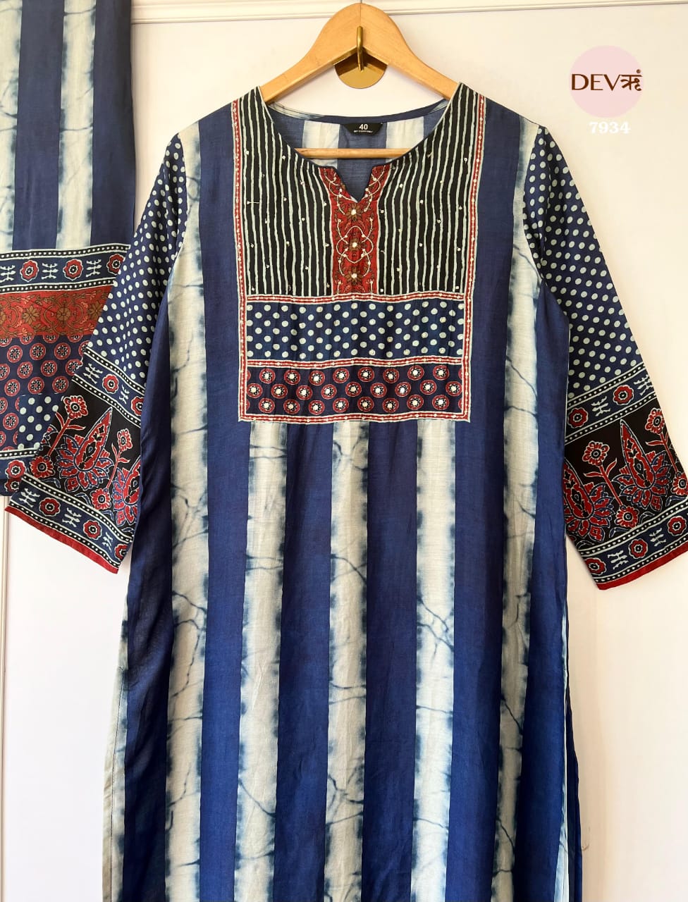 Pure muslin printed co-ord set {7934}