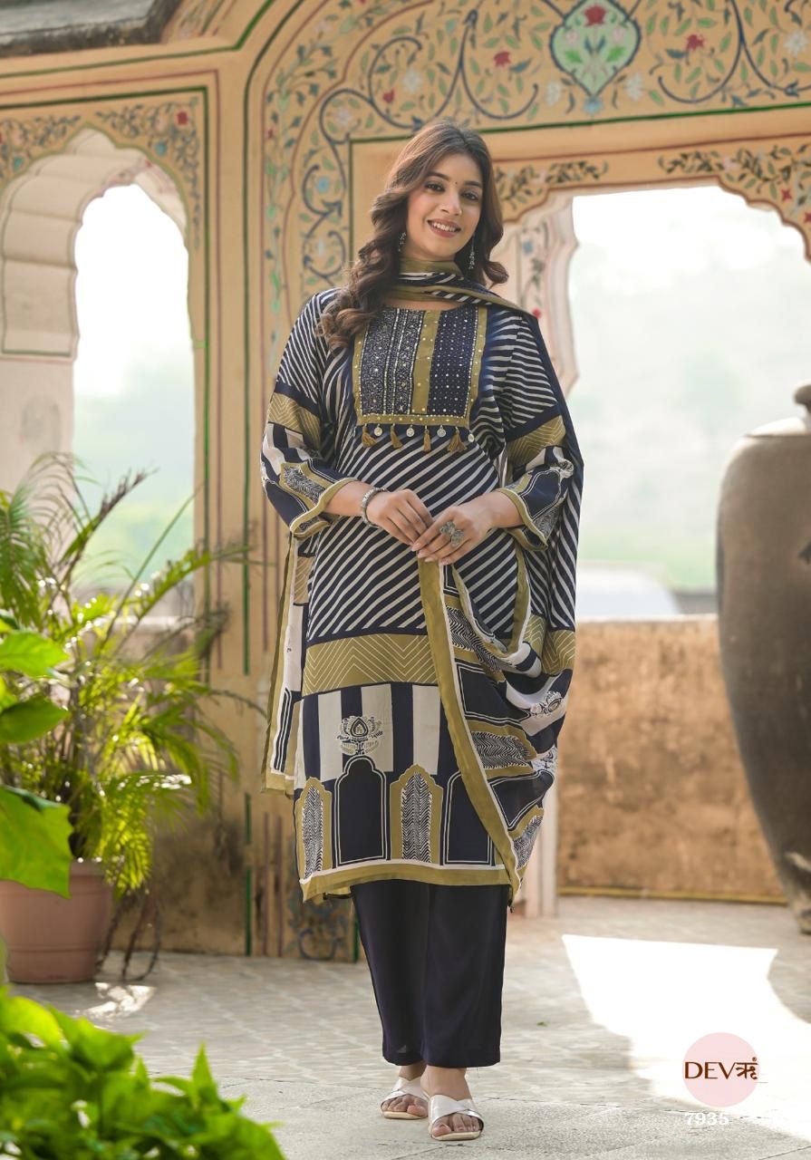 Stylish Pure muslin suit set {7935}