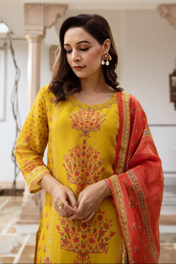 Tissue silk suit set {8143}