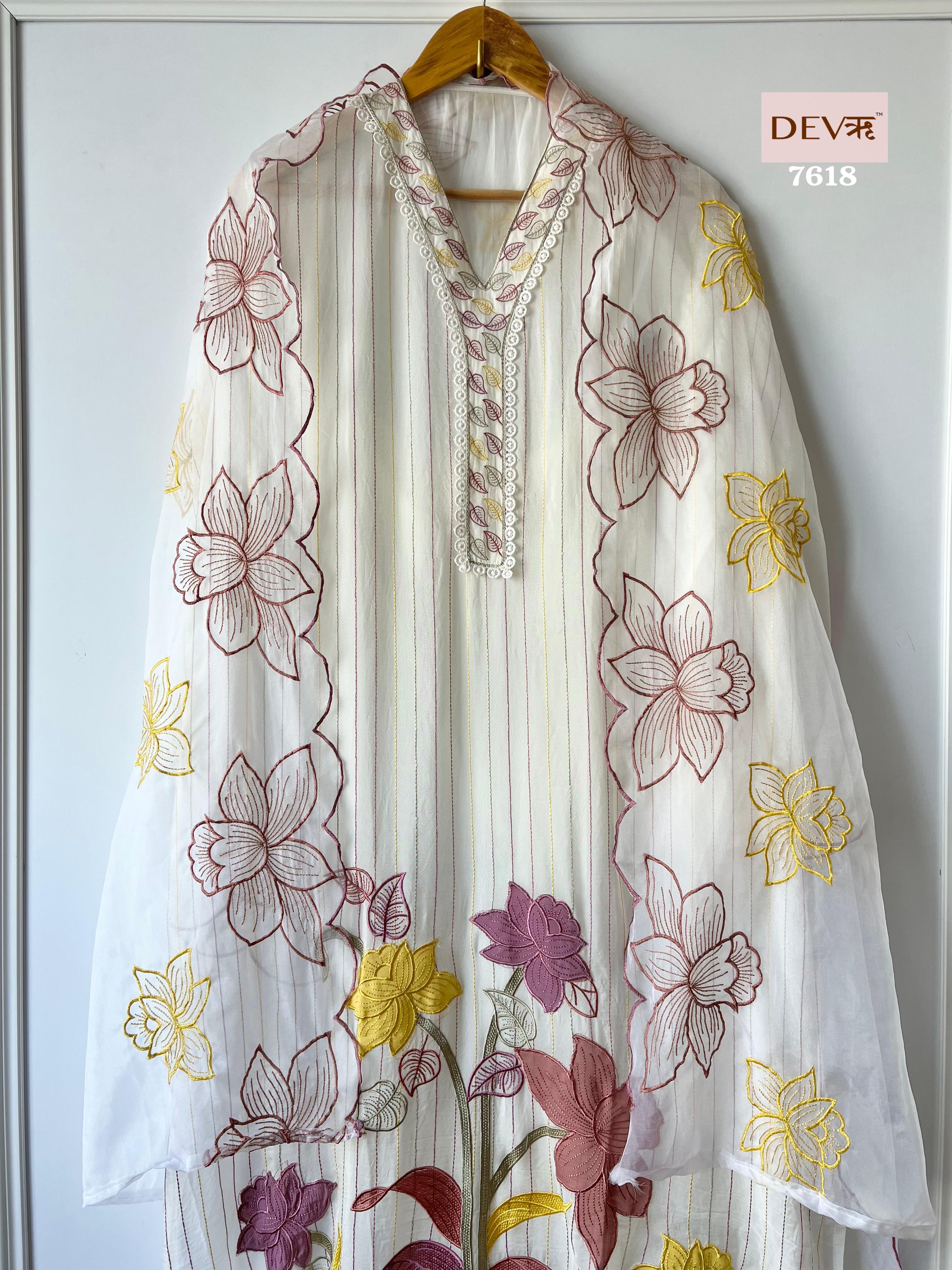 Pure organza suit set {7618}