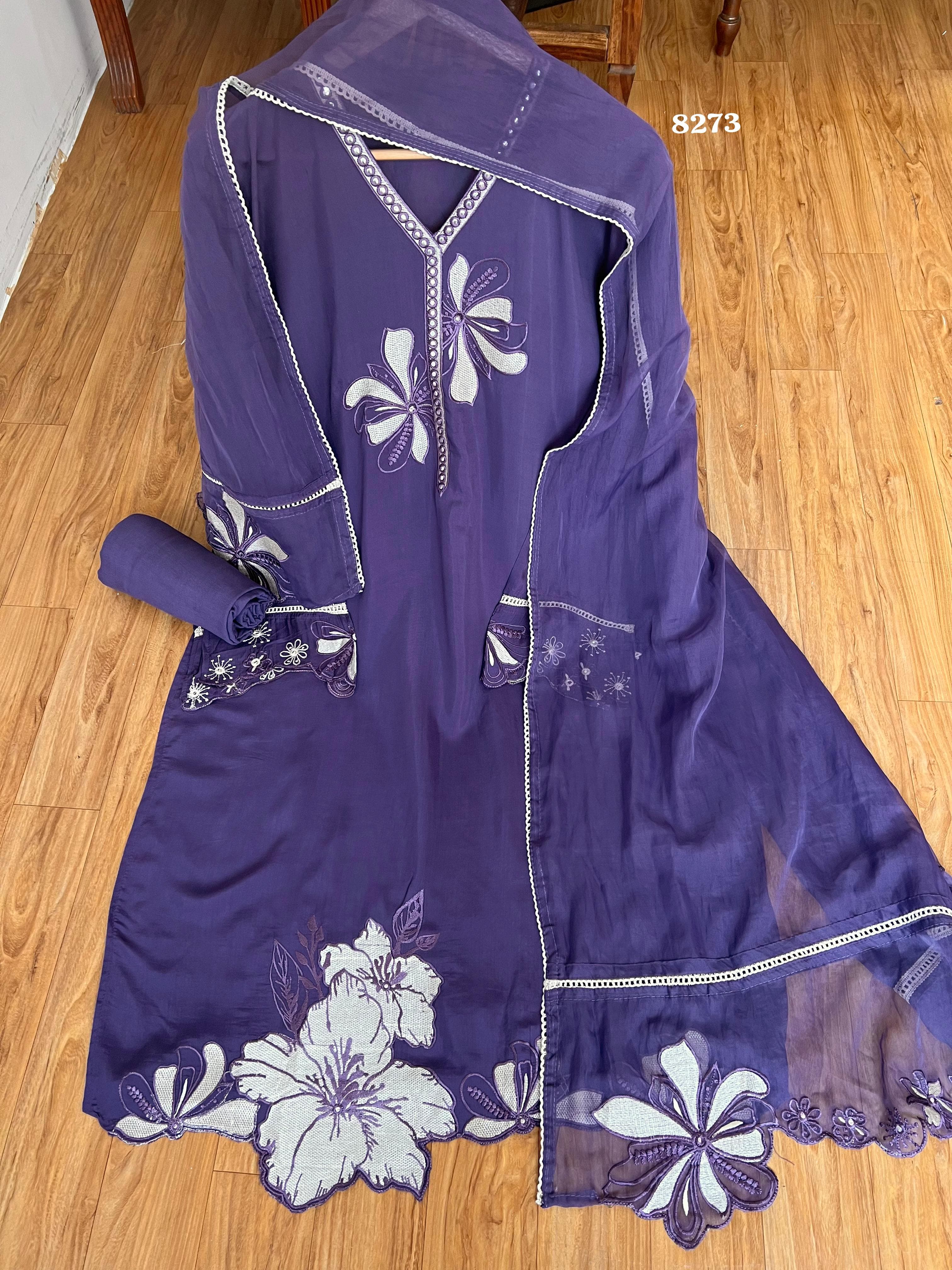 Pure muslin suit set {8273}