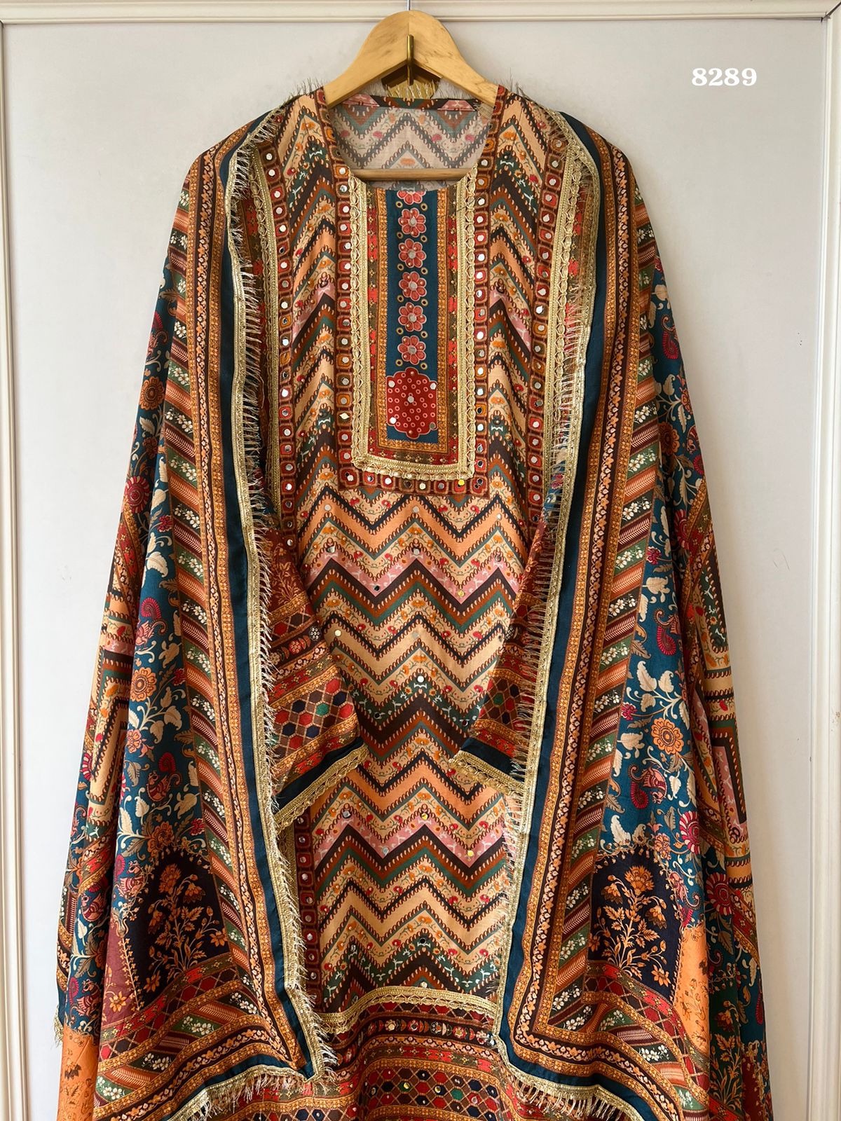 Pure muslin suit set {8289}