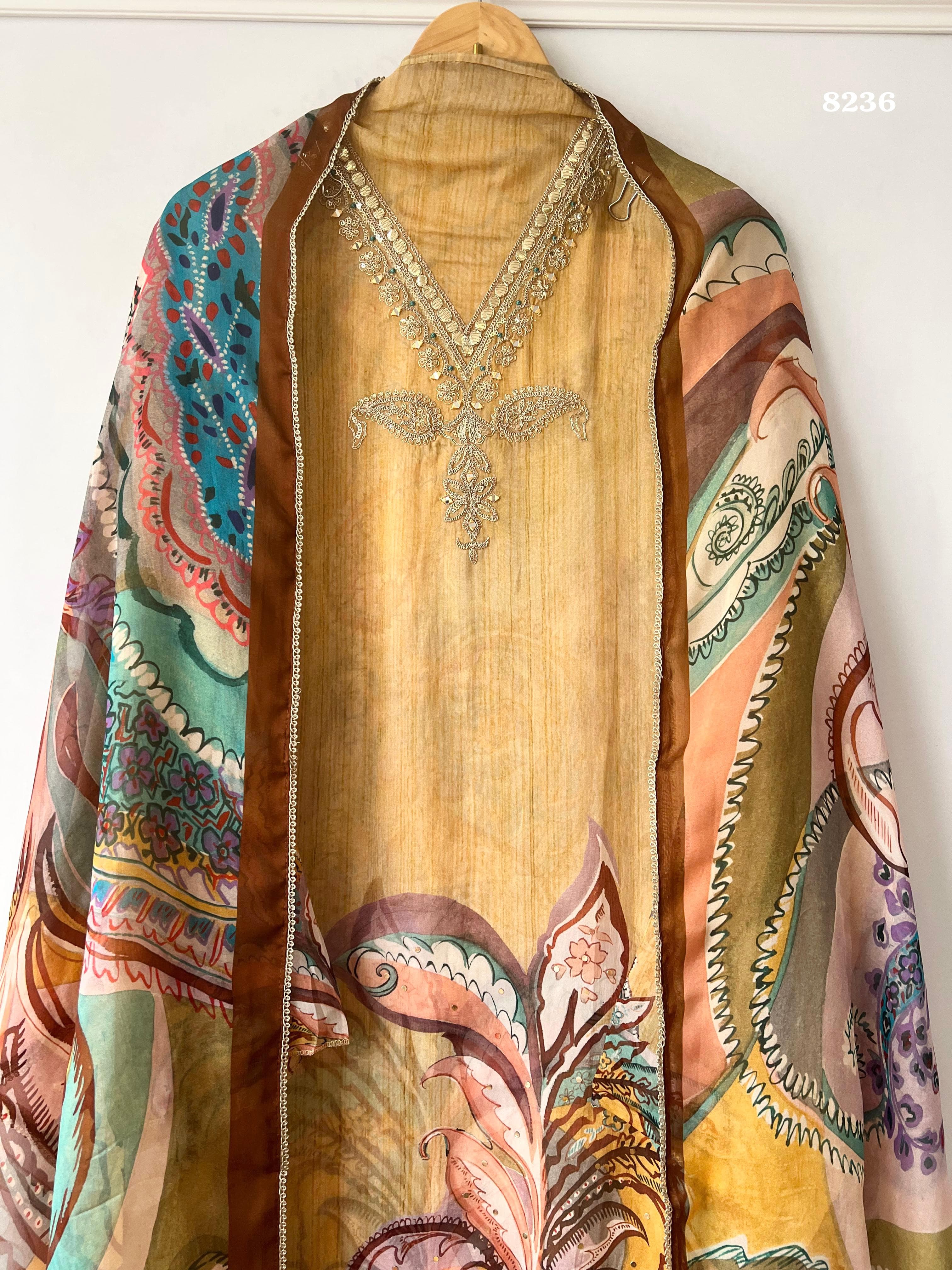 Pure organza suit set {8236}