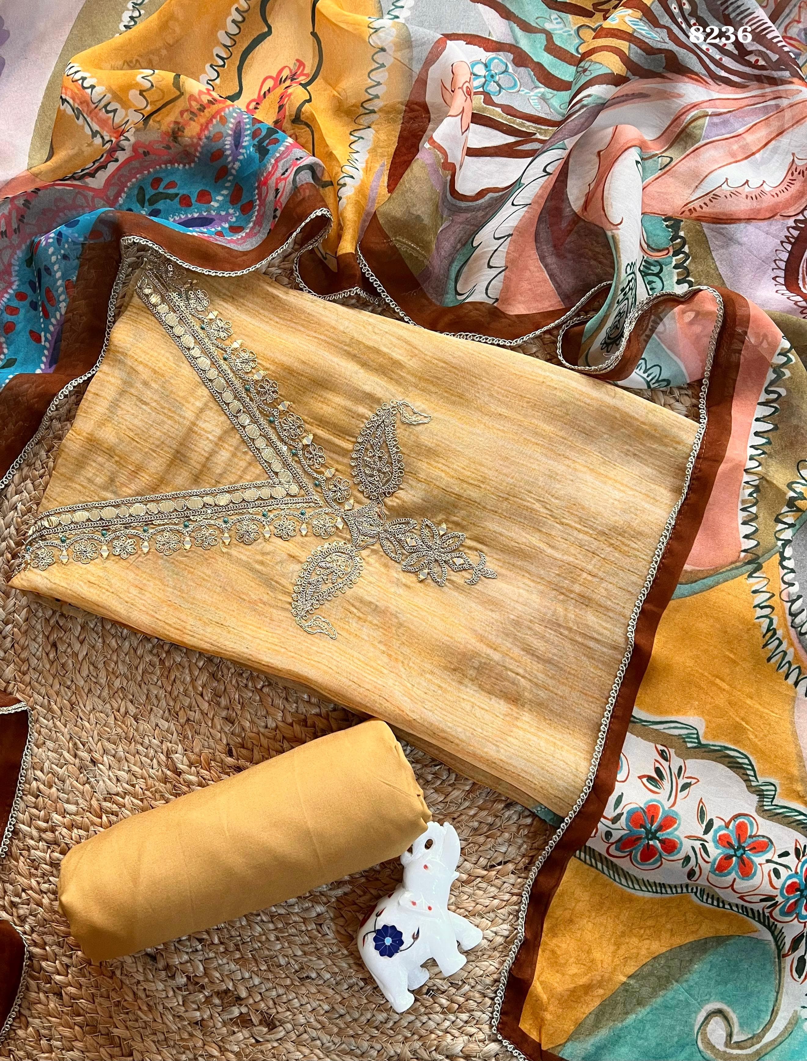 Pure organza suit set {8236}