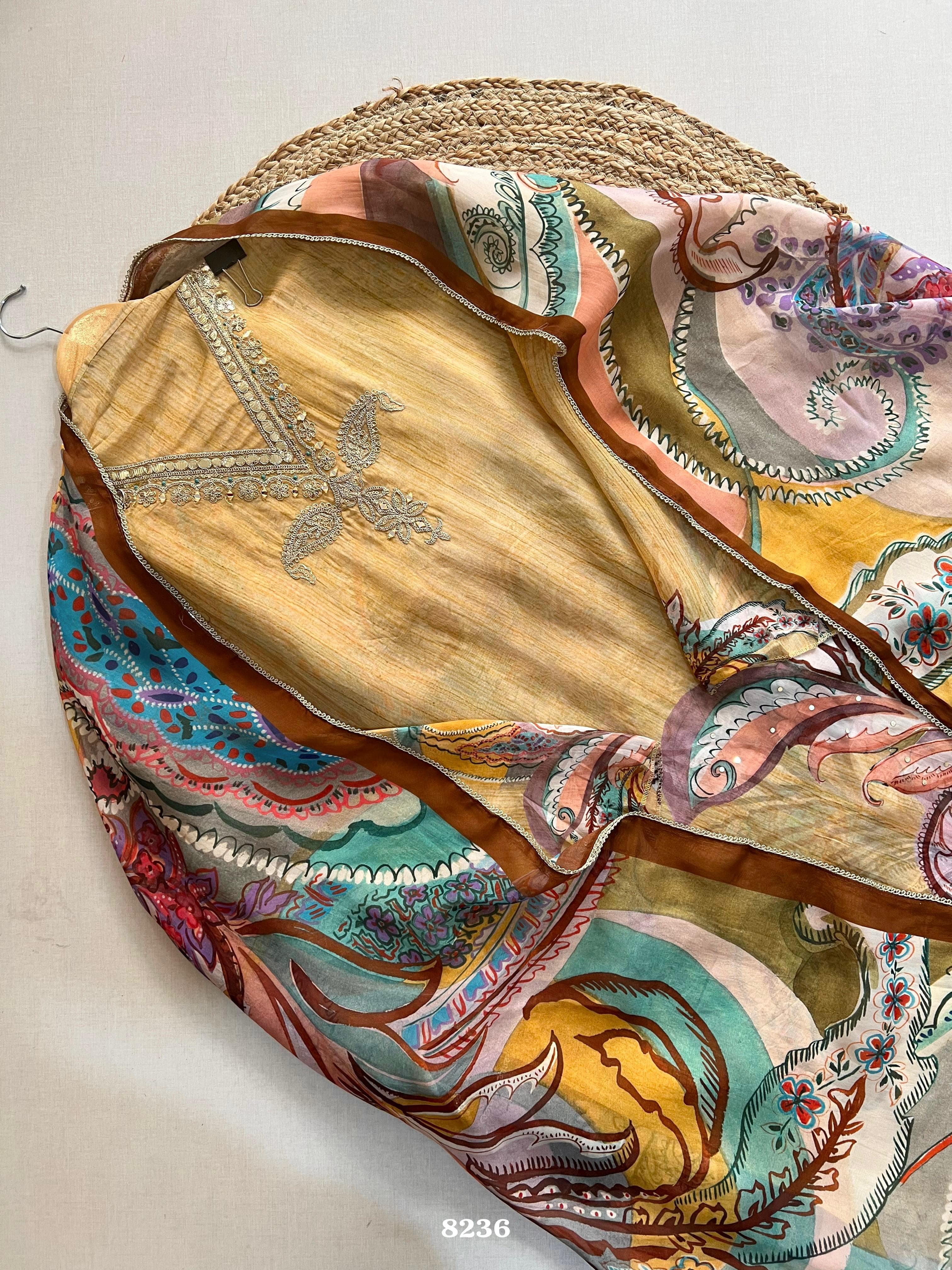 Pure organza suit set {8236}