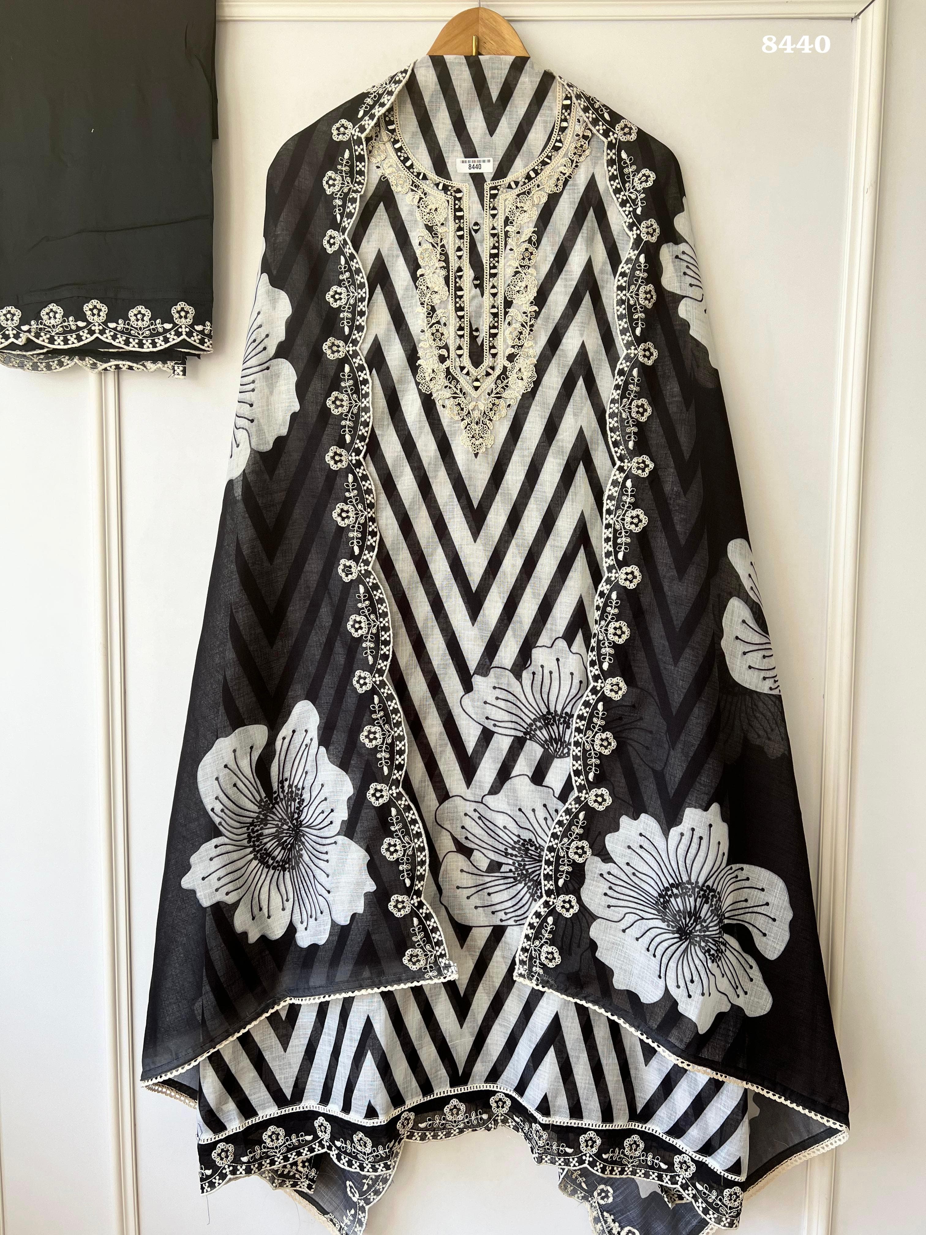 Pure linen suit set {8440}