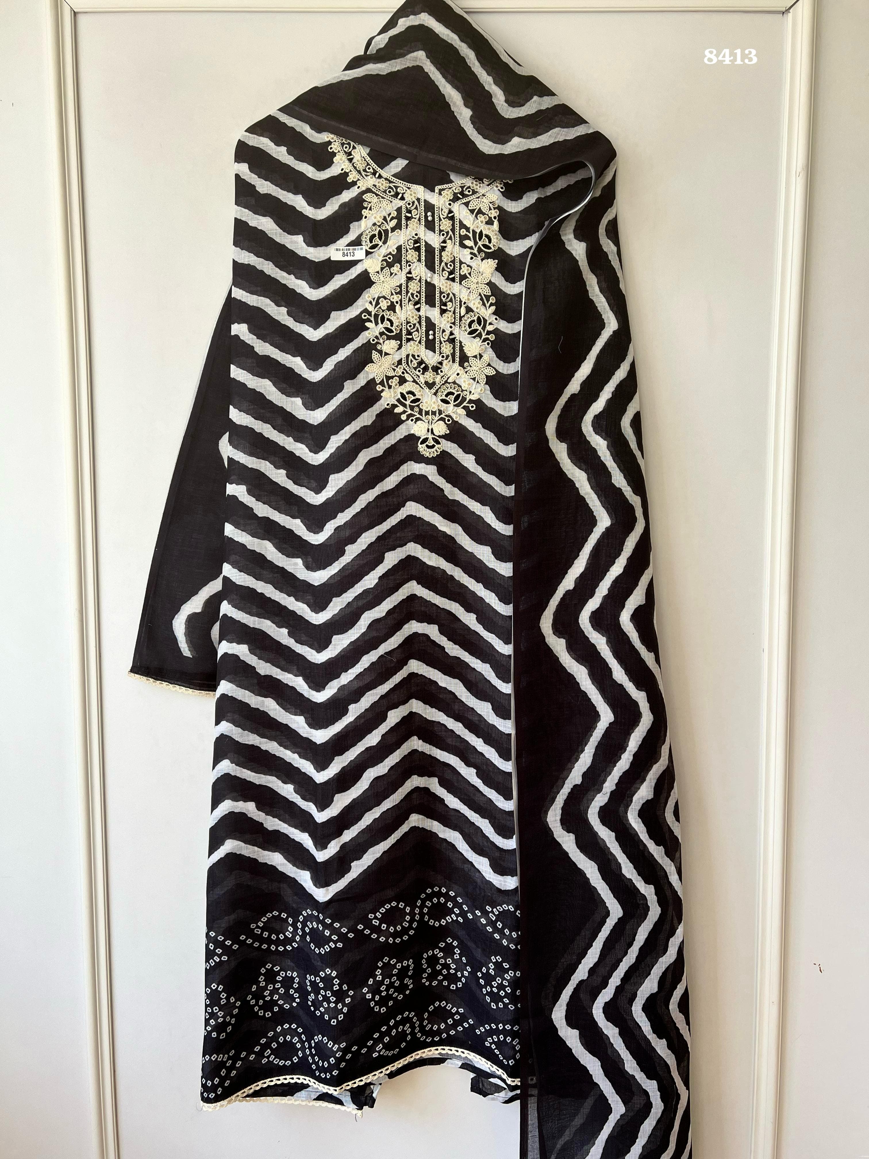 Pure linen suit set {8413}