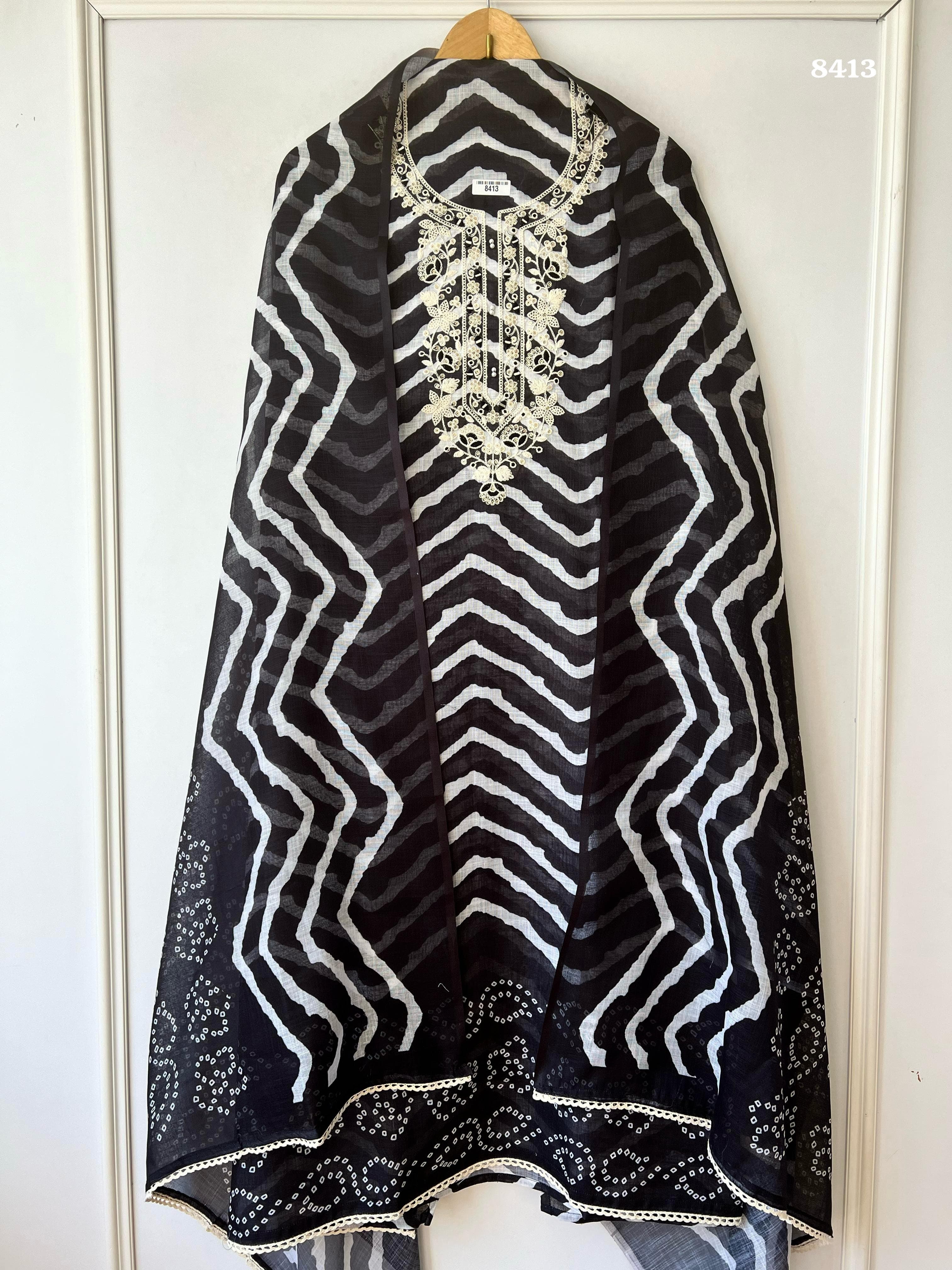 Pure linen suit set {8413}