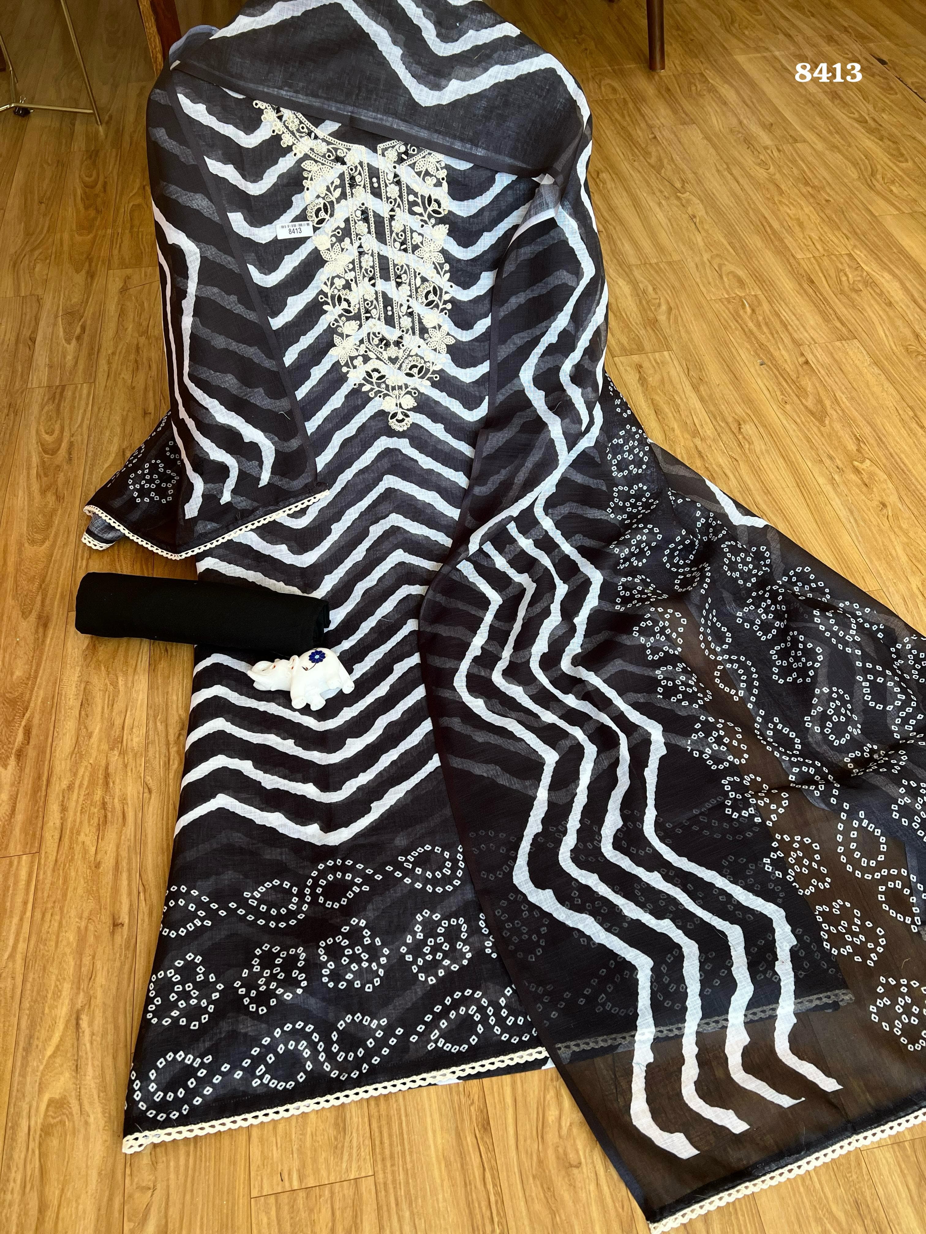 Pure linen suit set {8413}