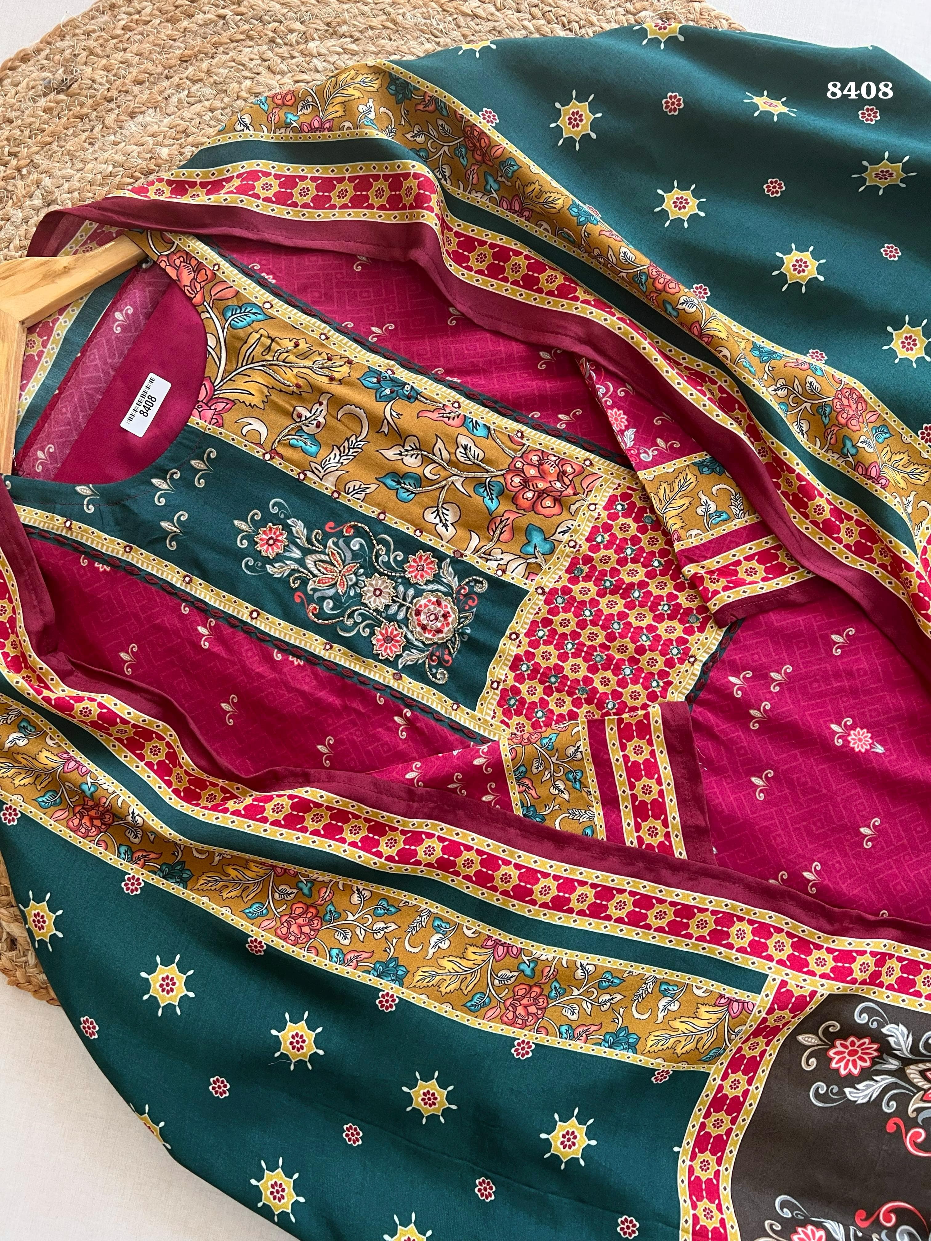 Pure muslin suit set {8408}