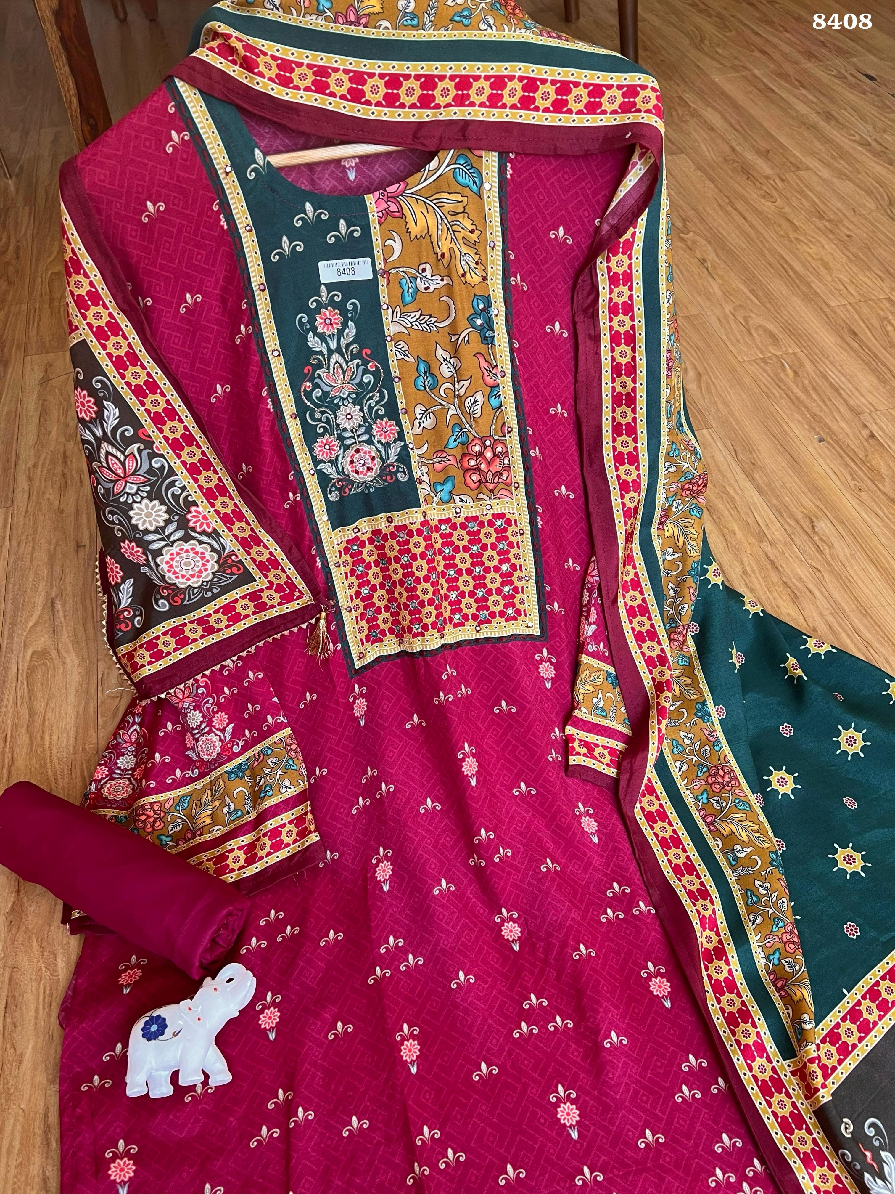 Pure muslin suit set {8408}