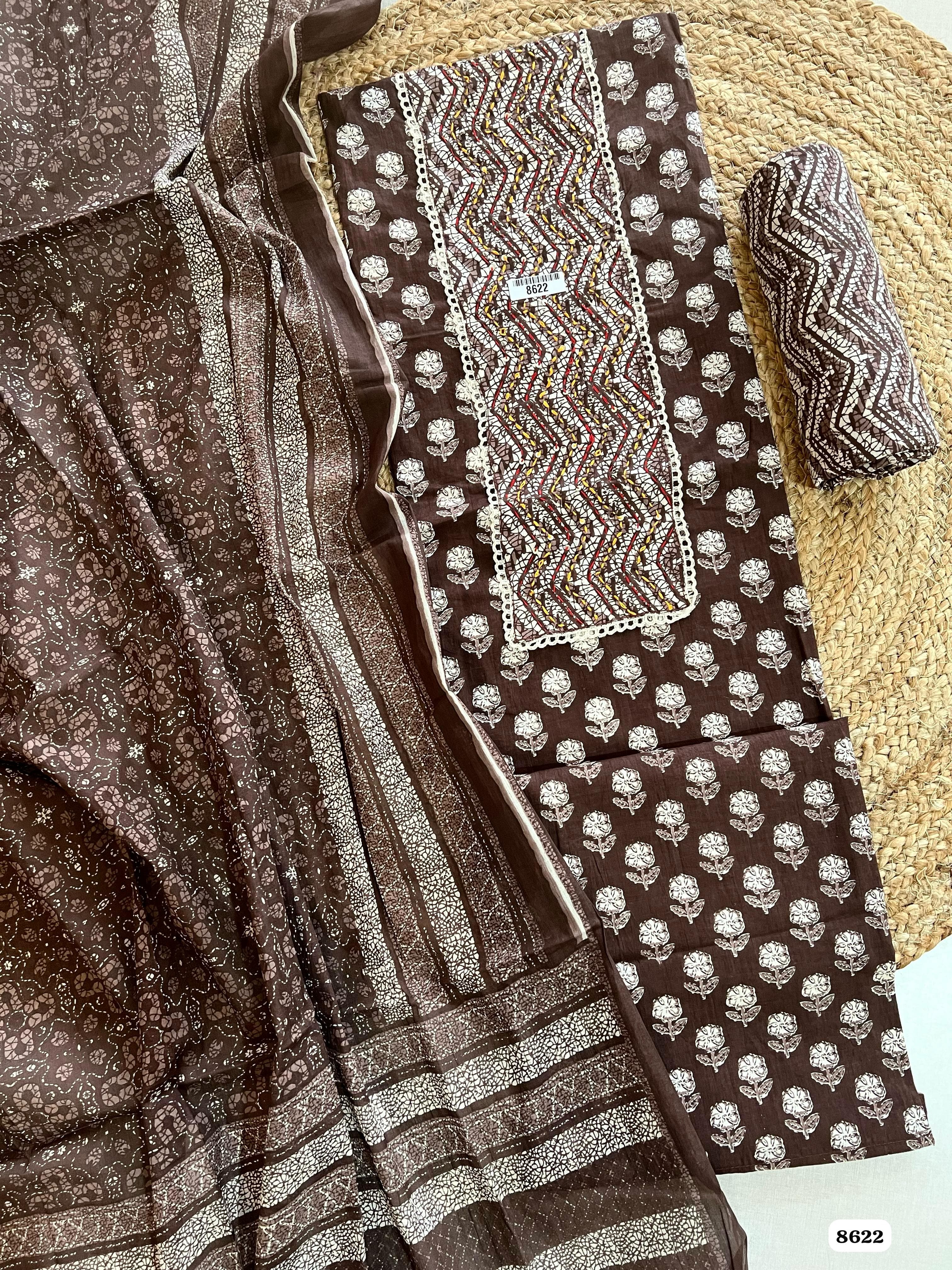 Pure cotton unstitched {8622}