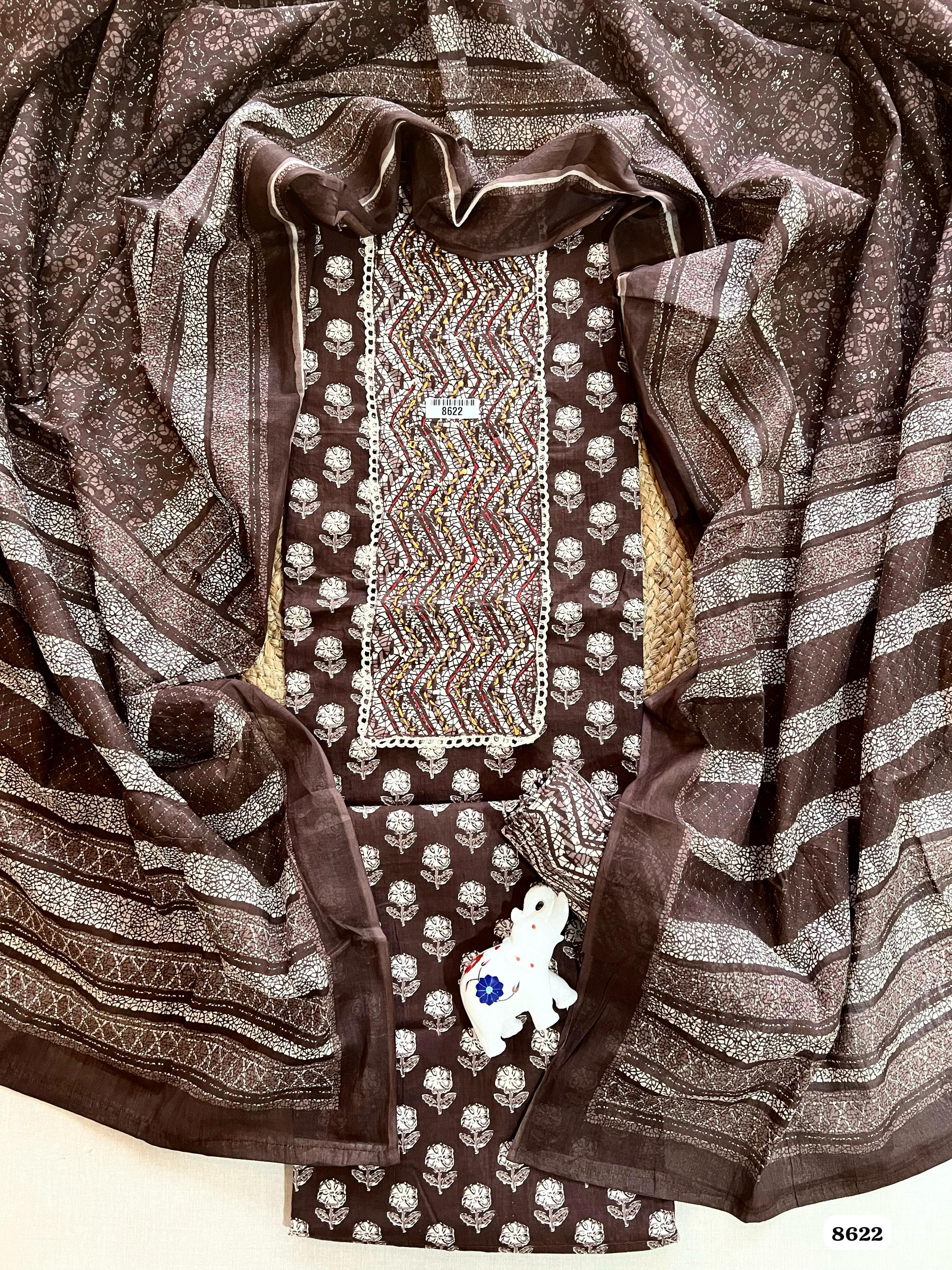 Pure cotton unstitched {8622}