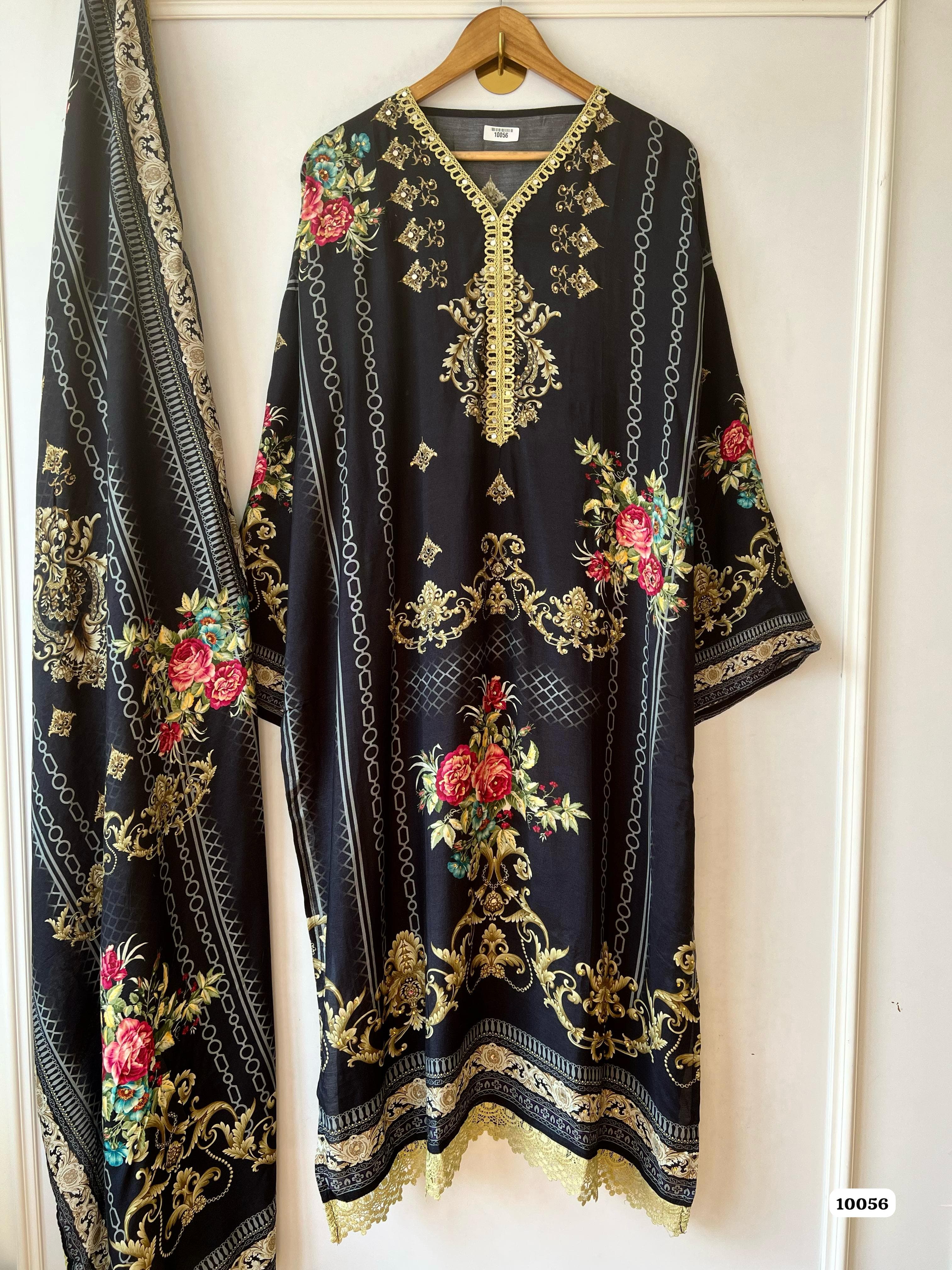 Pure muslin suit set {10056}