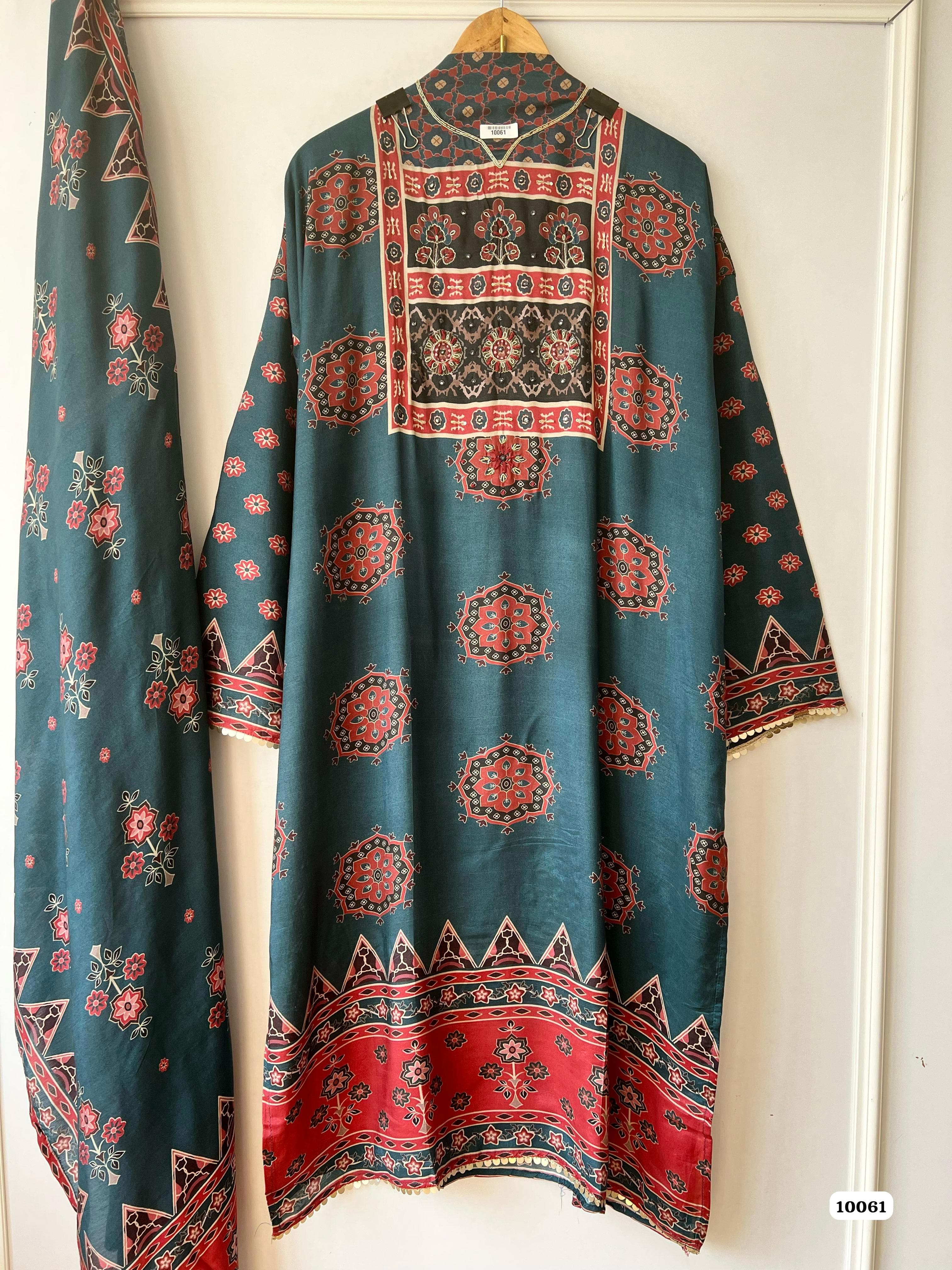 Pure muslin suit set {10061}