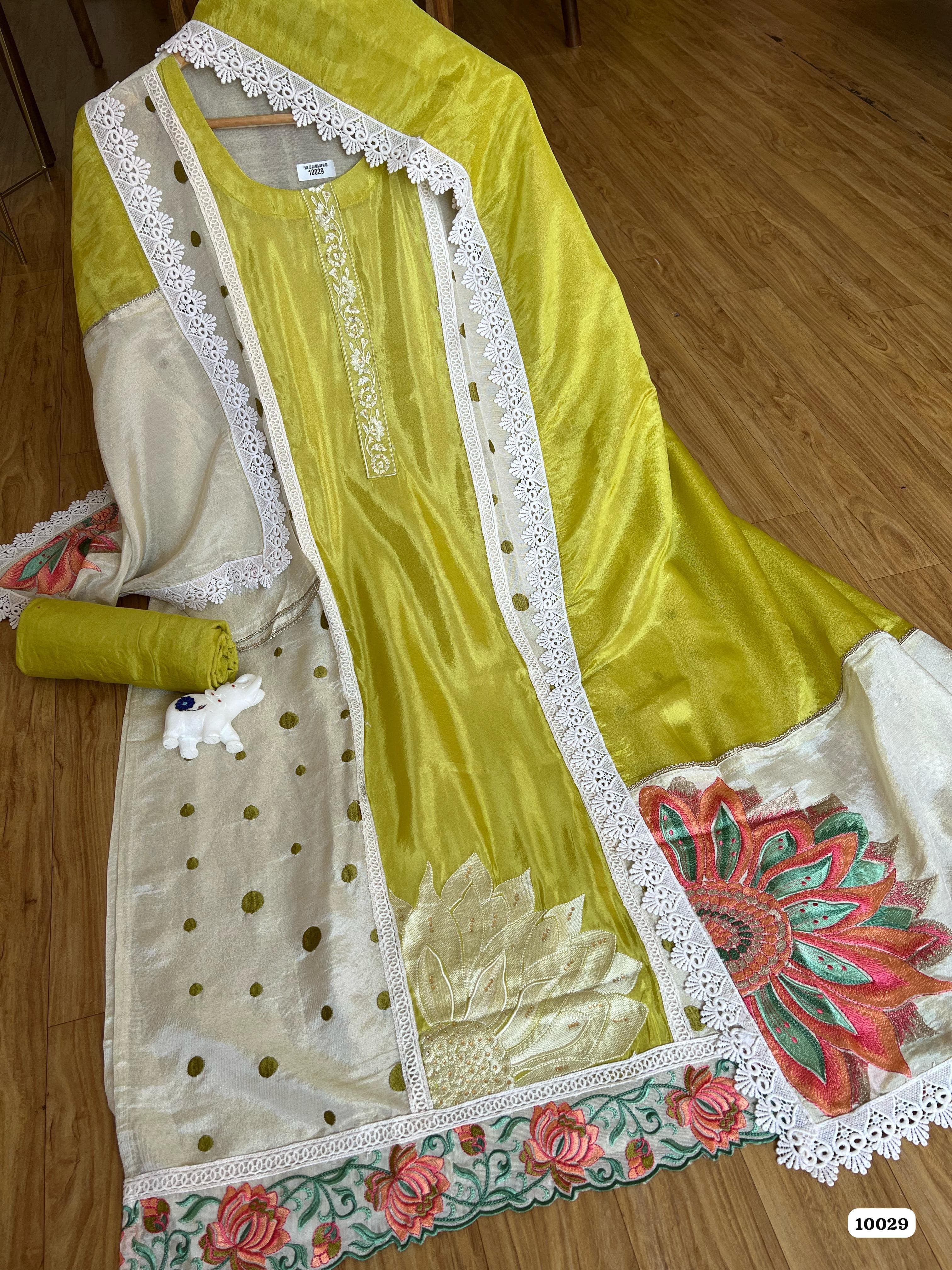 Pure tissue silk suit set {10029}