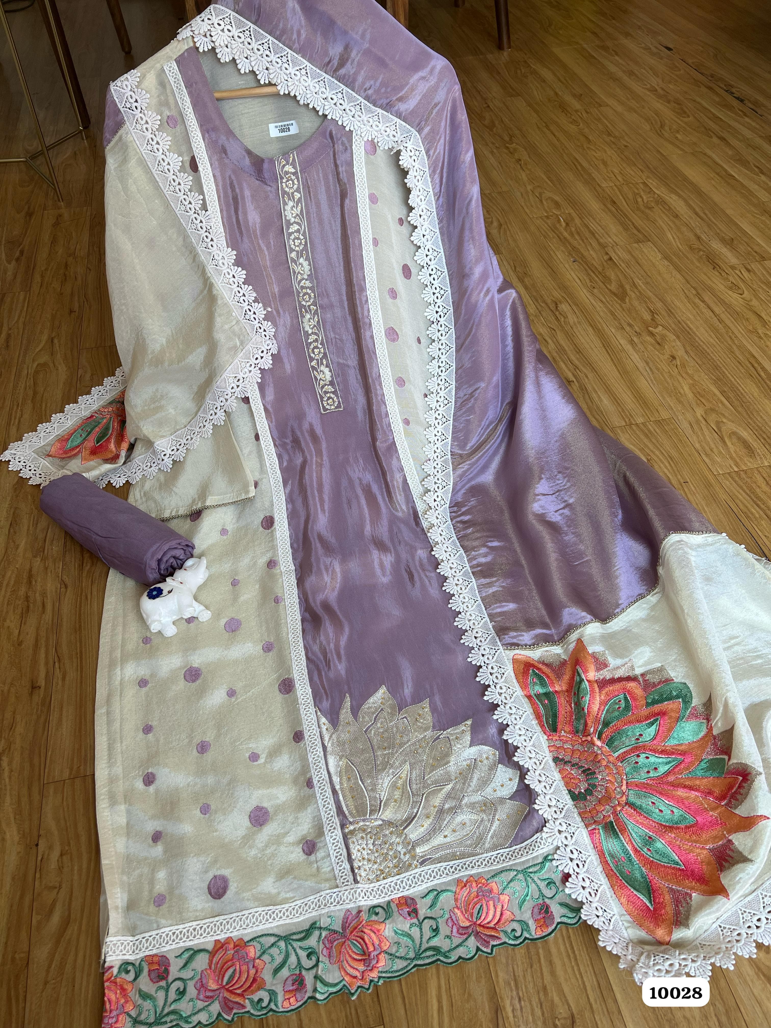 Pure tissue silk suit set {10028}