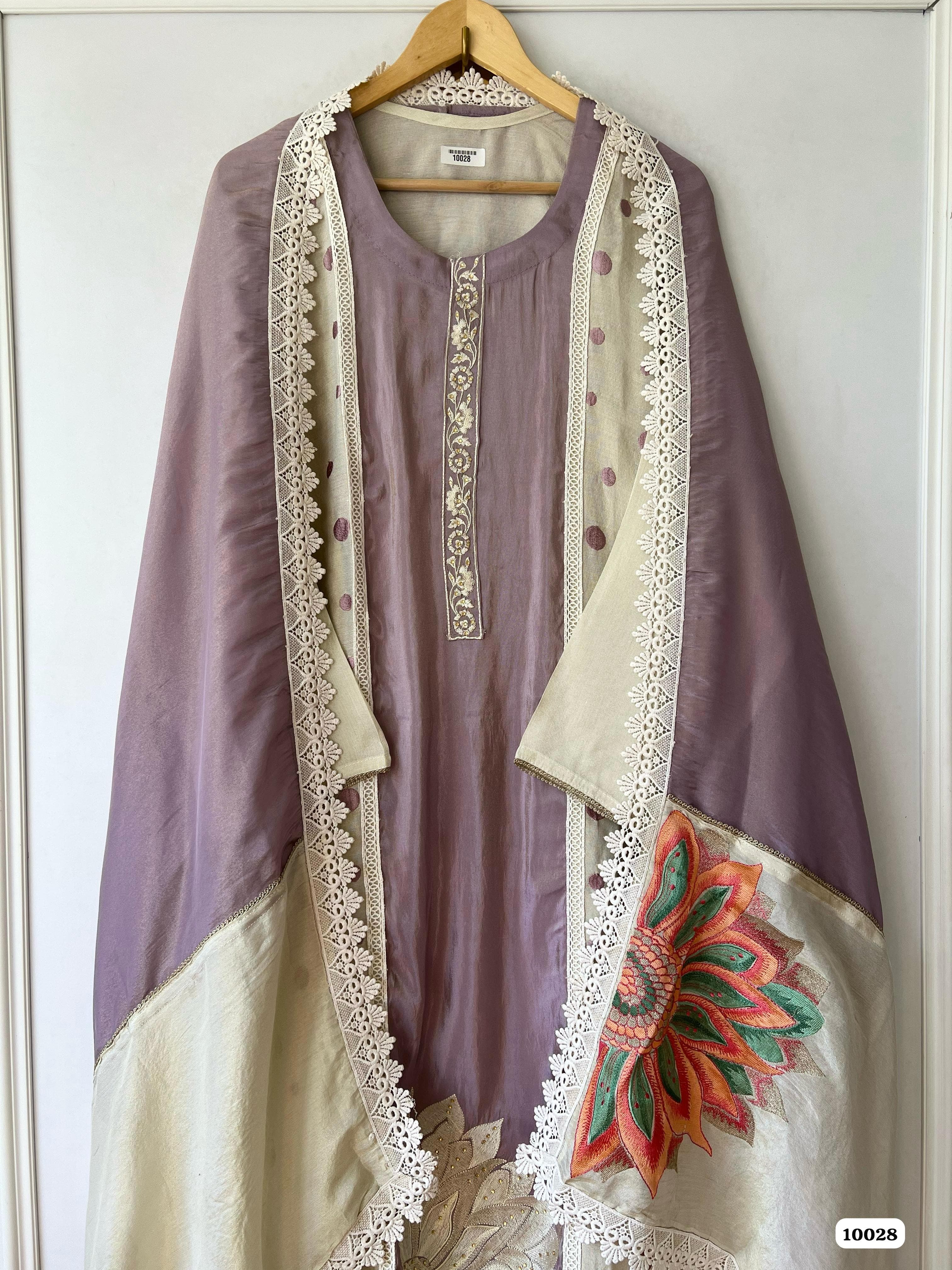 Pure tissue silk suit set {10028}
