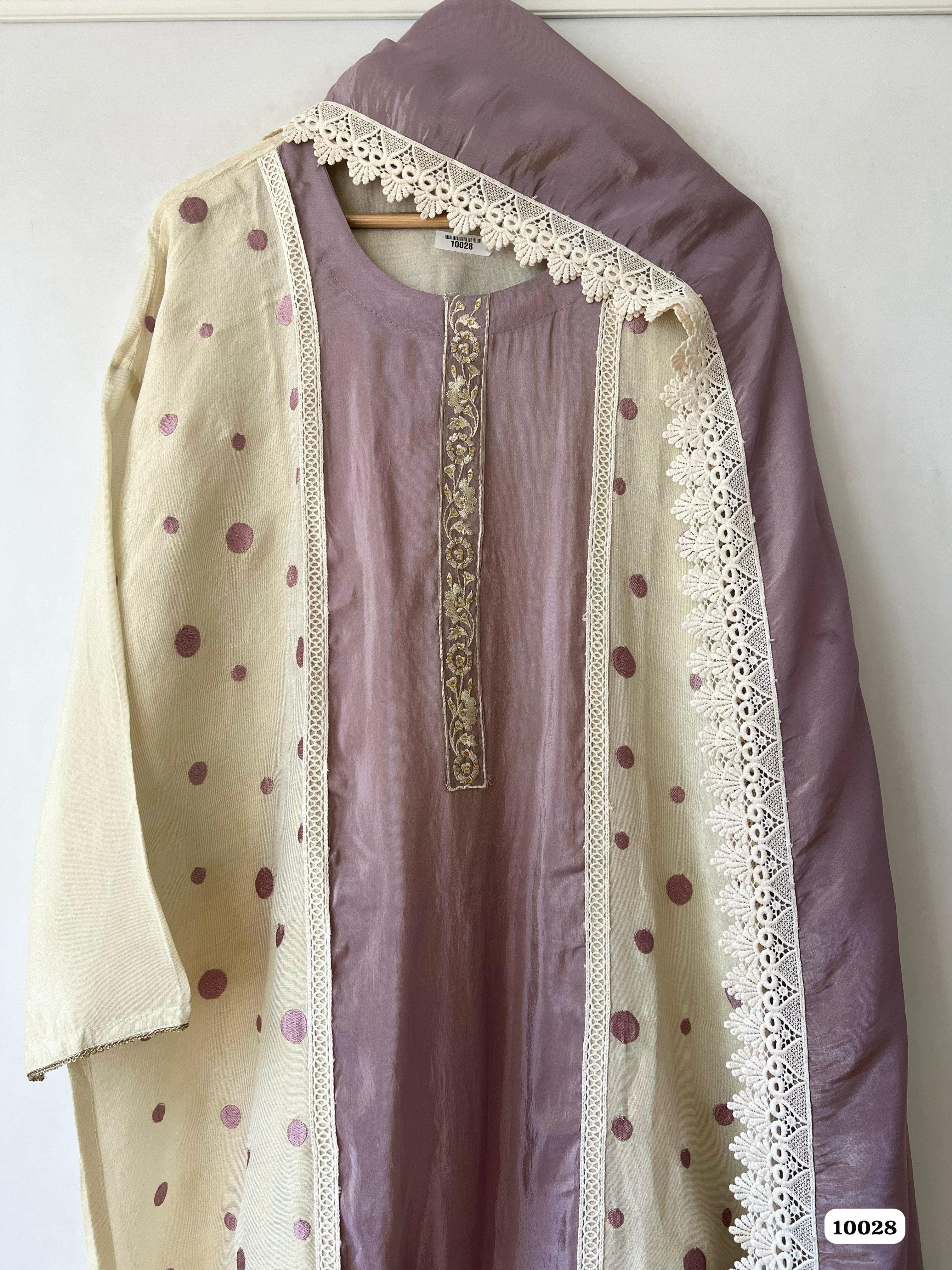 Pure tissue silk suit set {10028}