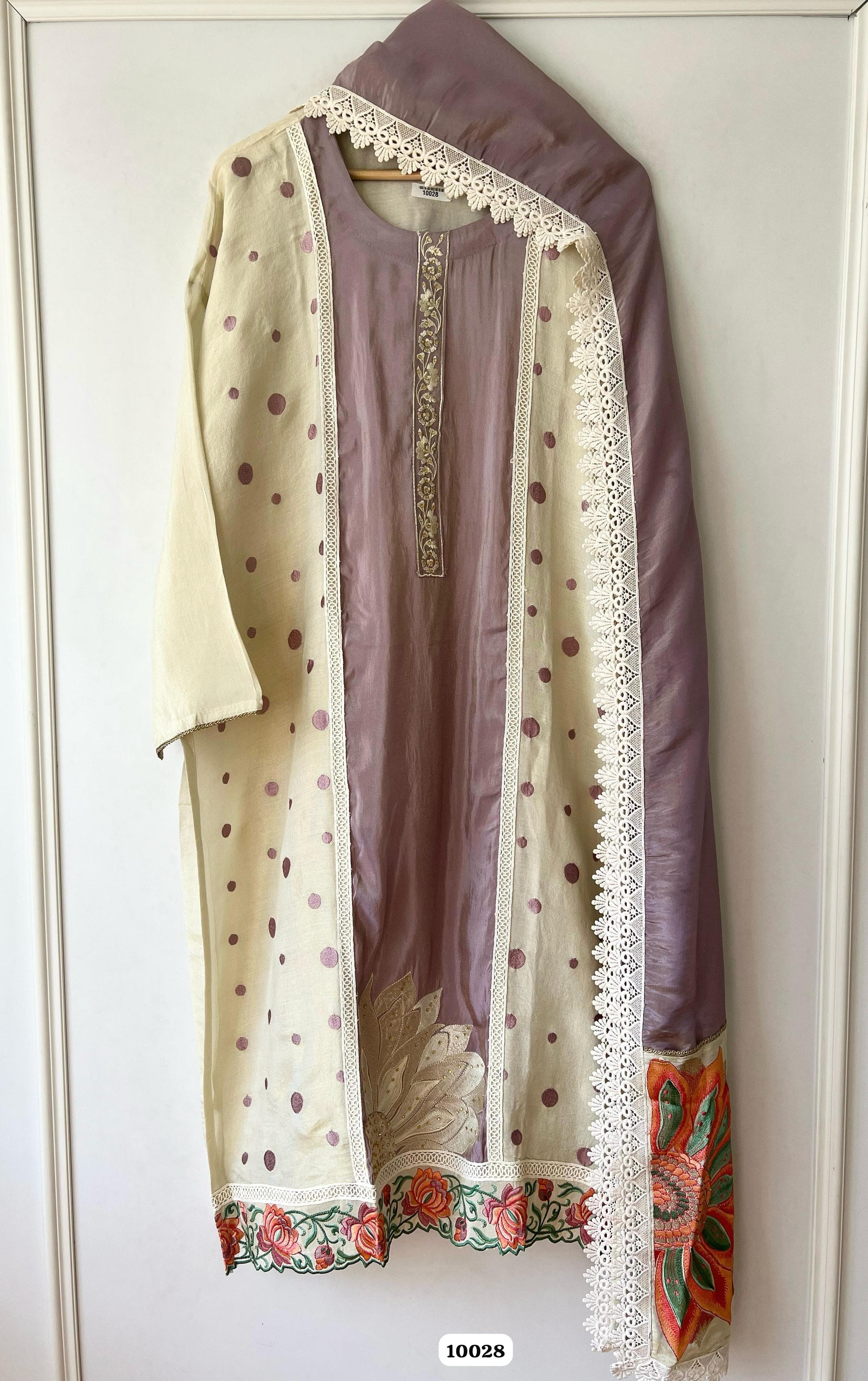 Pure tissue silk suit set {10028}