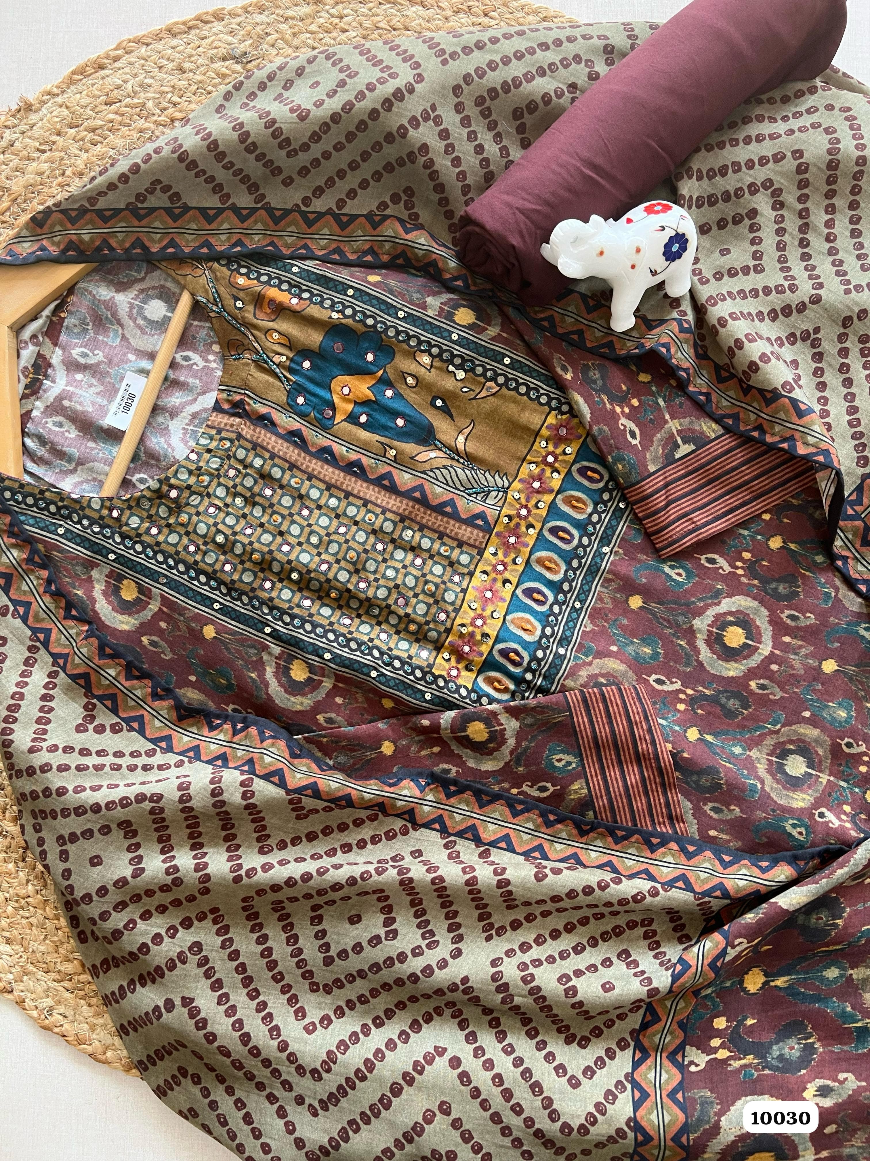 Pure muslin suit set {10030}