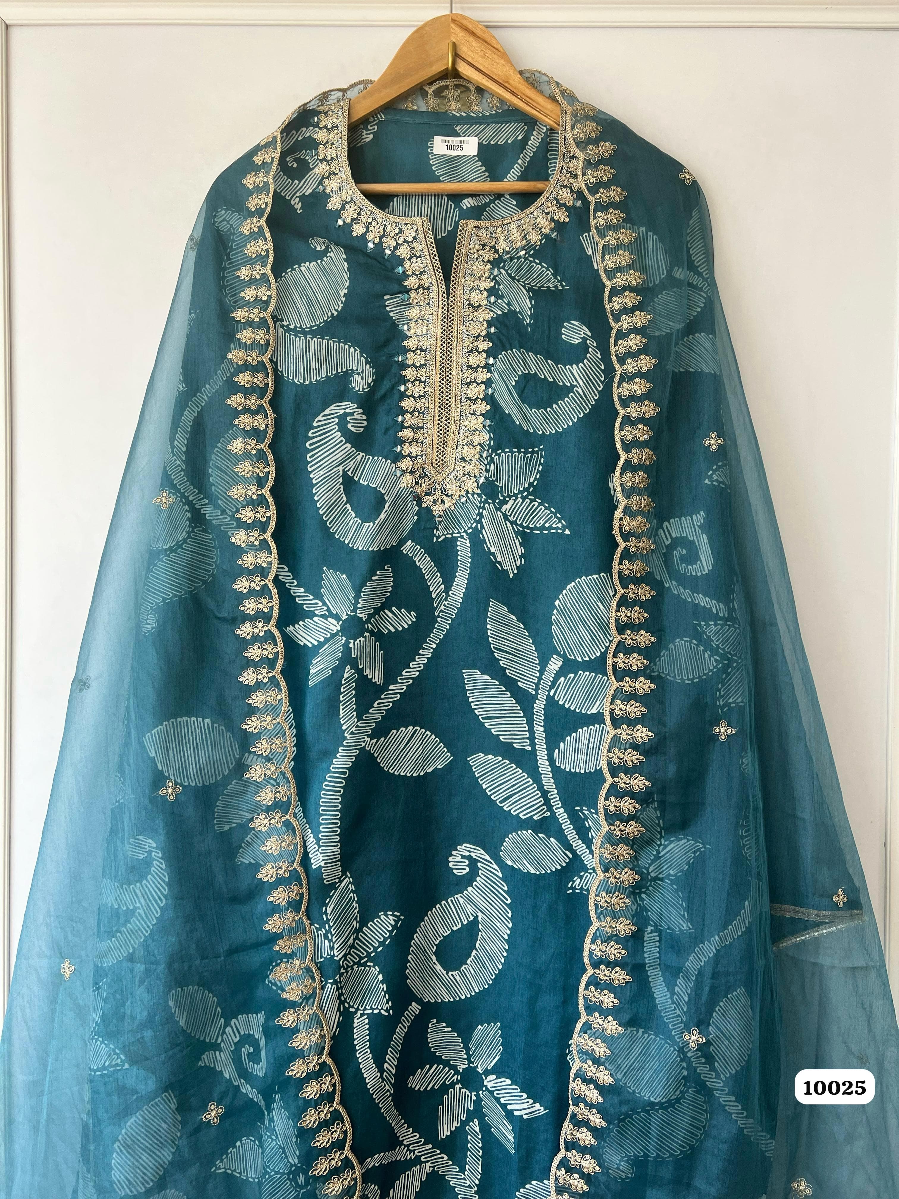 Pure muslin unstitched suit set