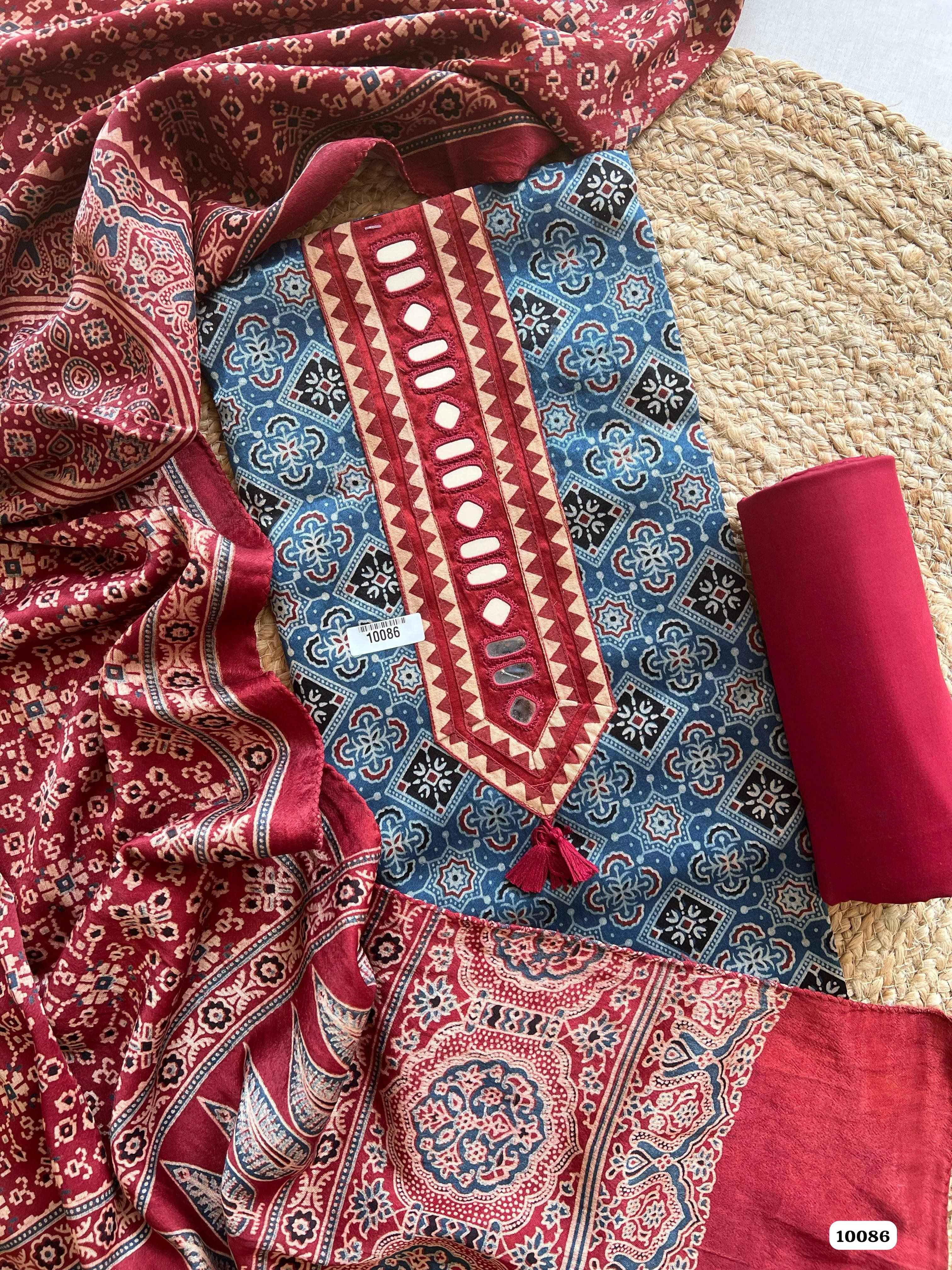 Pure mushrow gajji silk suit