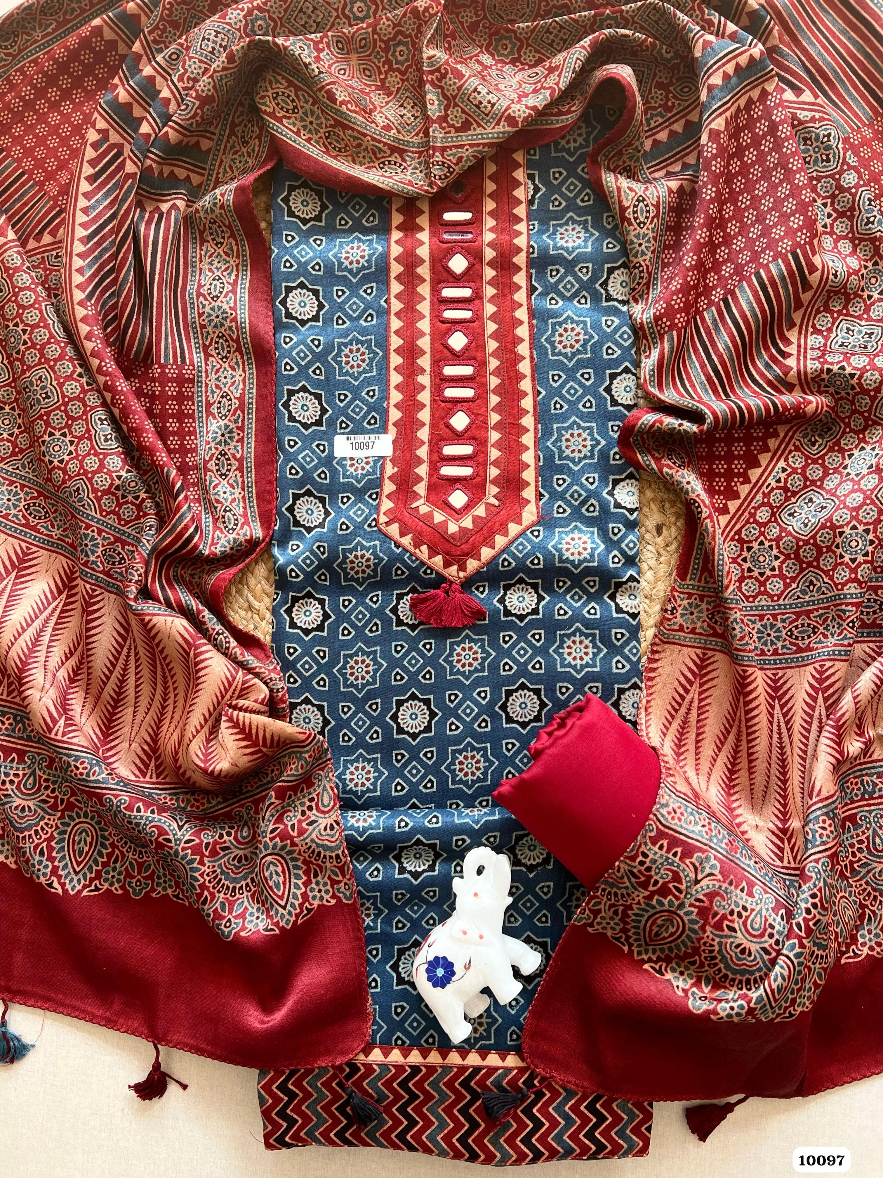 Pure mushrow gajji silk unstitched suit