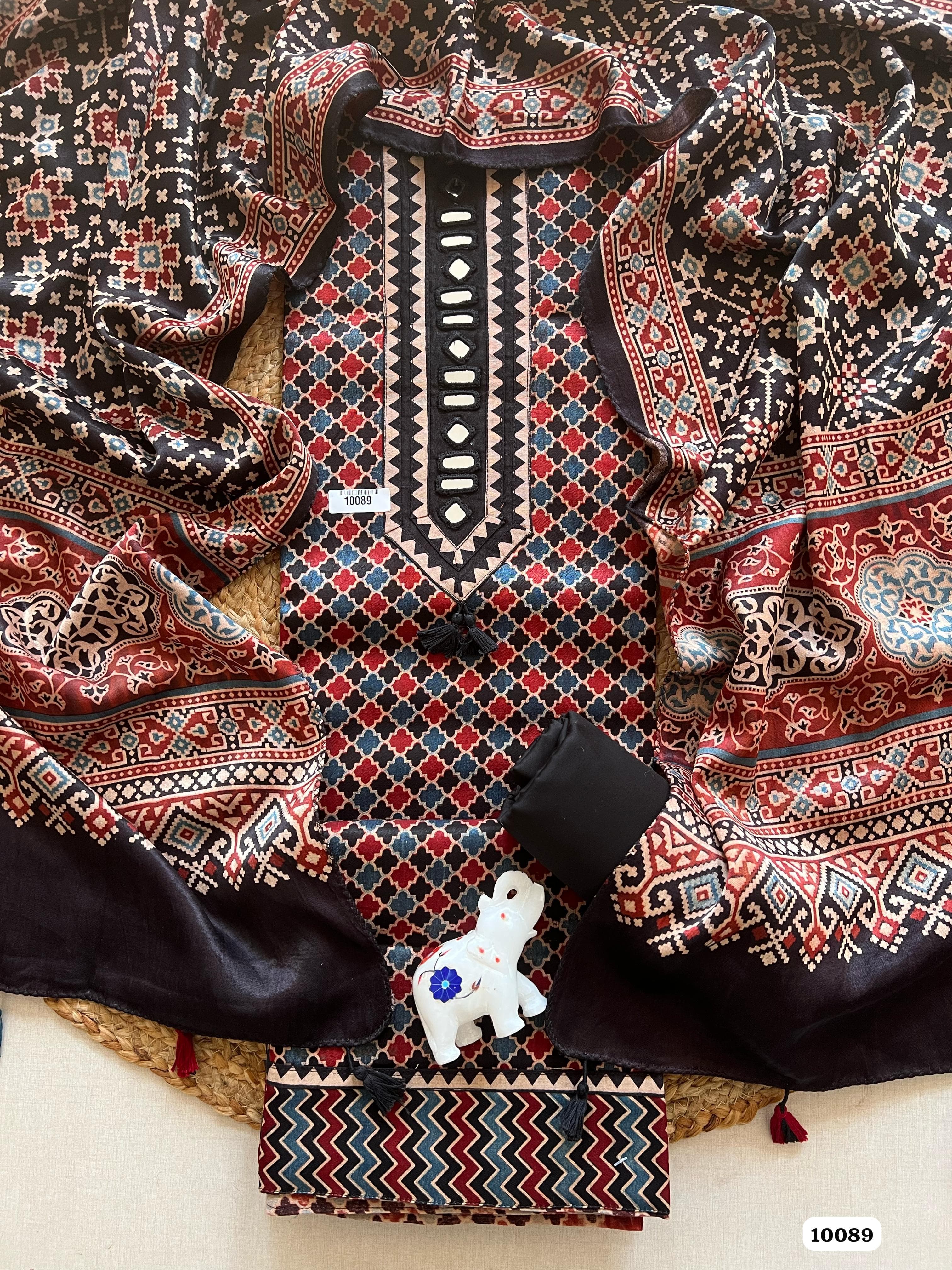 Pure mushrow gajji silk unstitched suit