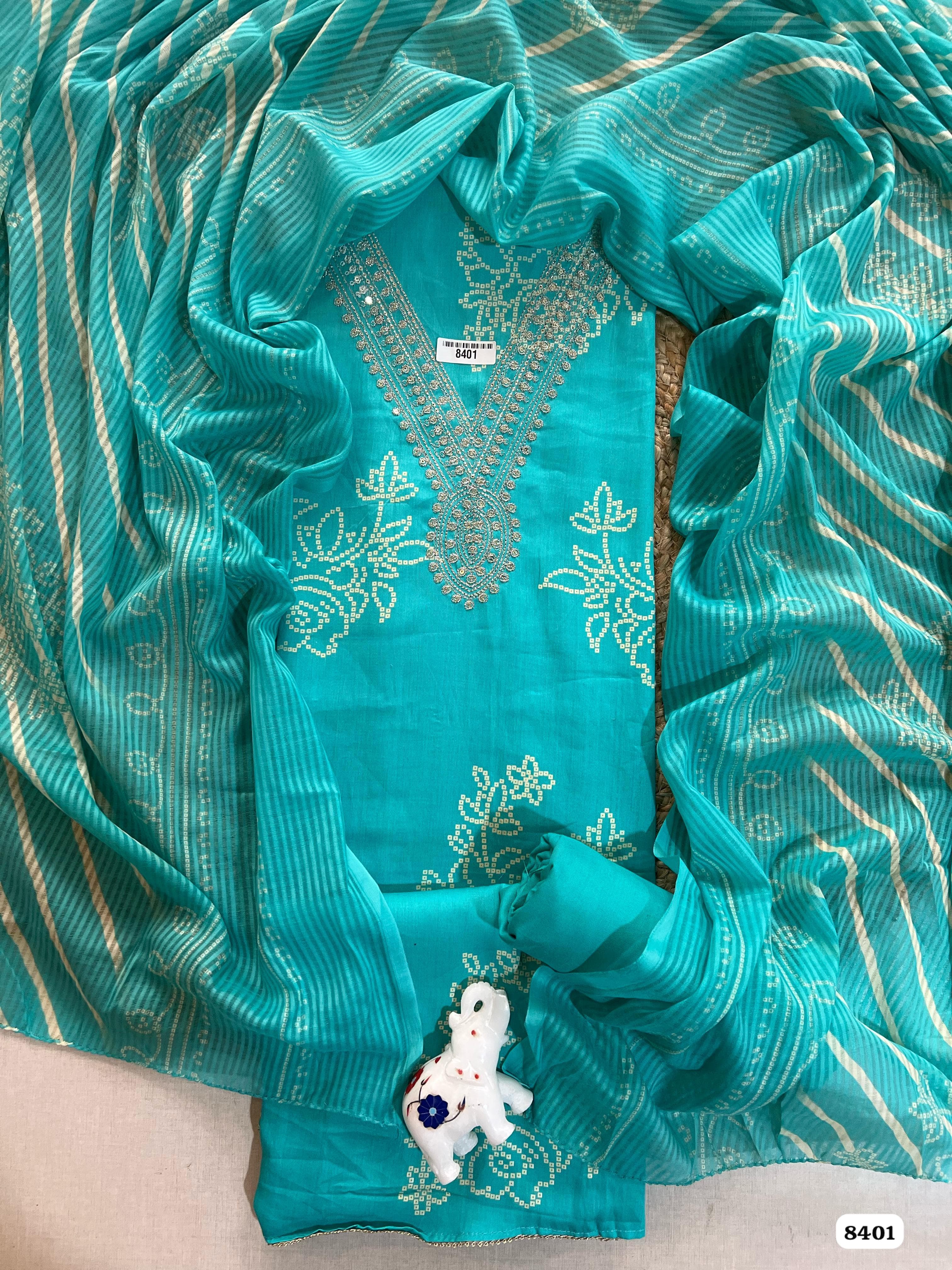 Pure cotton cambric printed unstitched suit