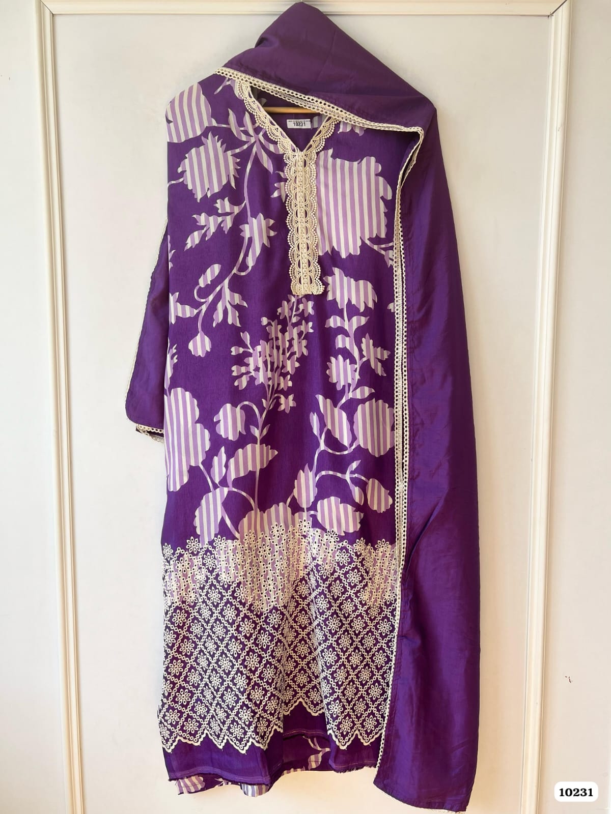 Pure muslin semi stitched {10231}