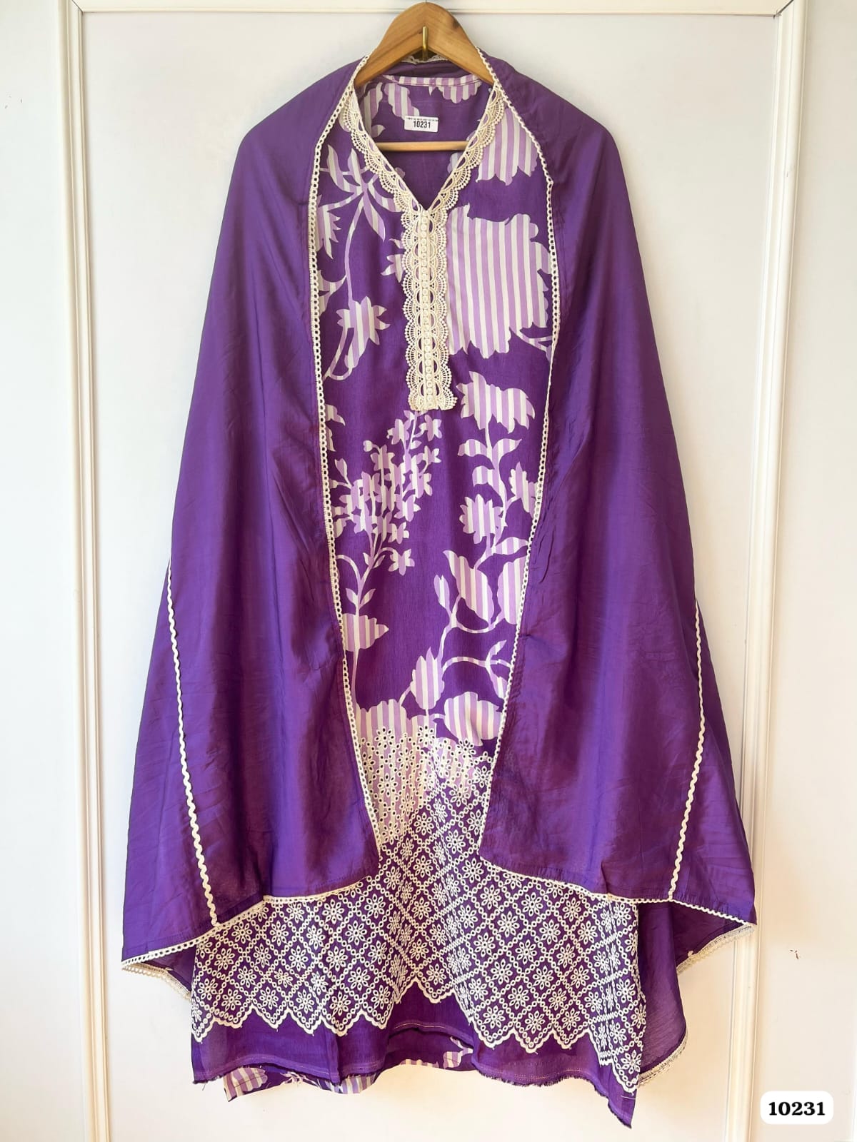 Pure muslin semi stitched {10231}