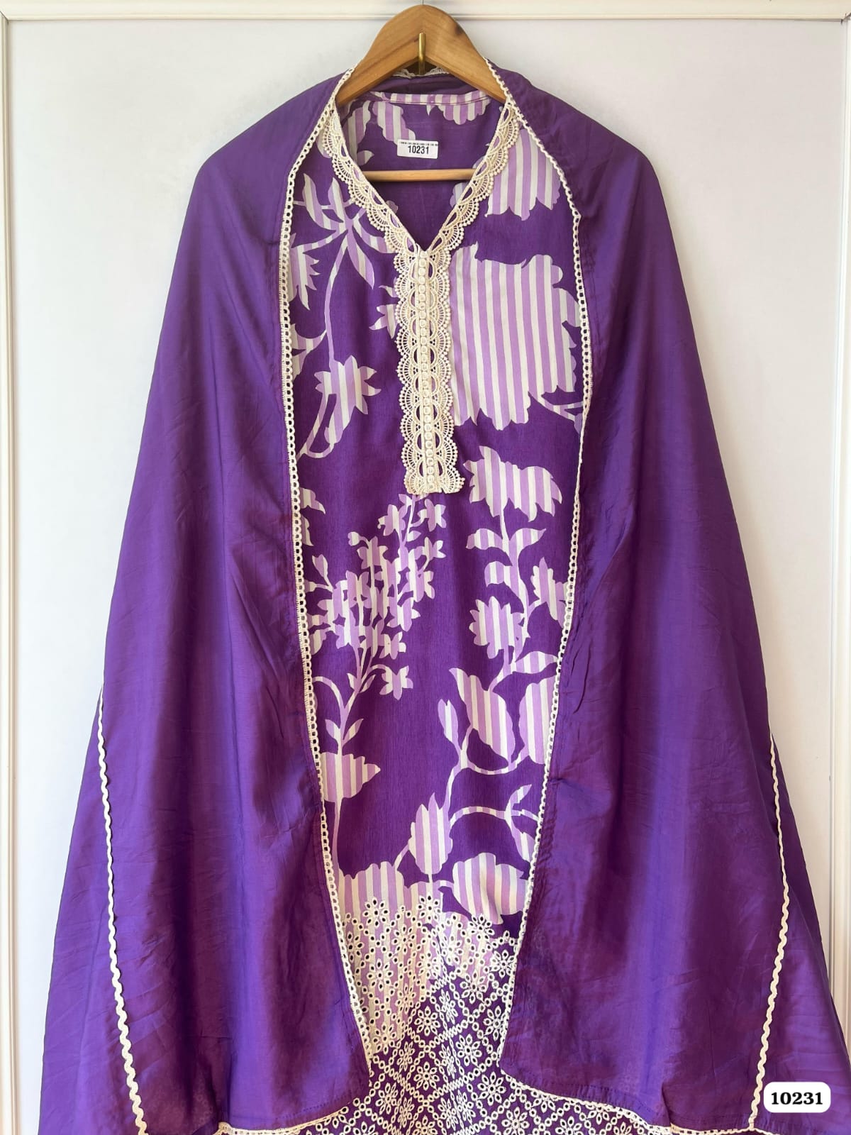 Pure muslin semi stitched {10231}