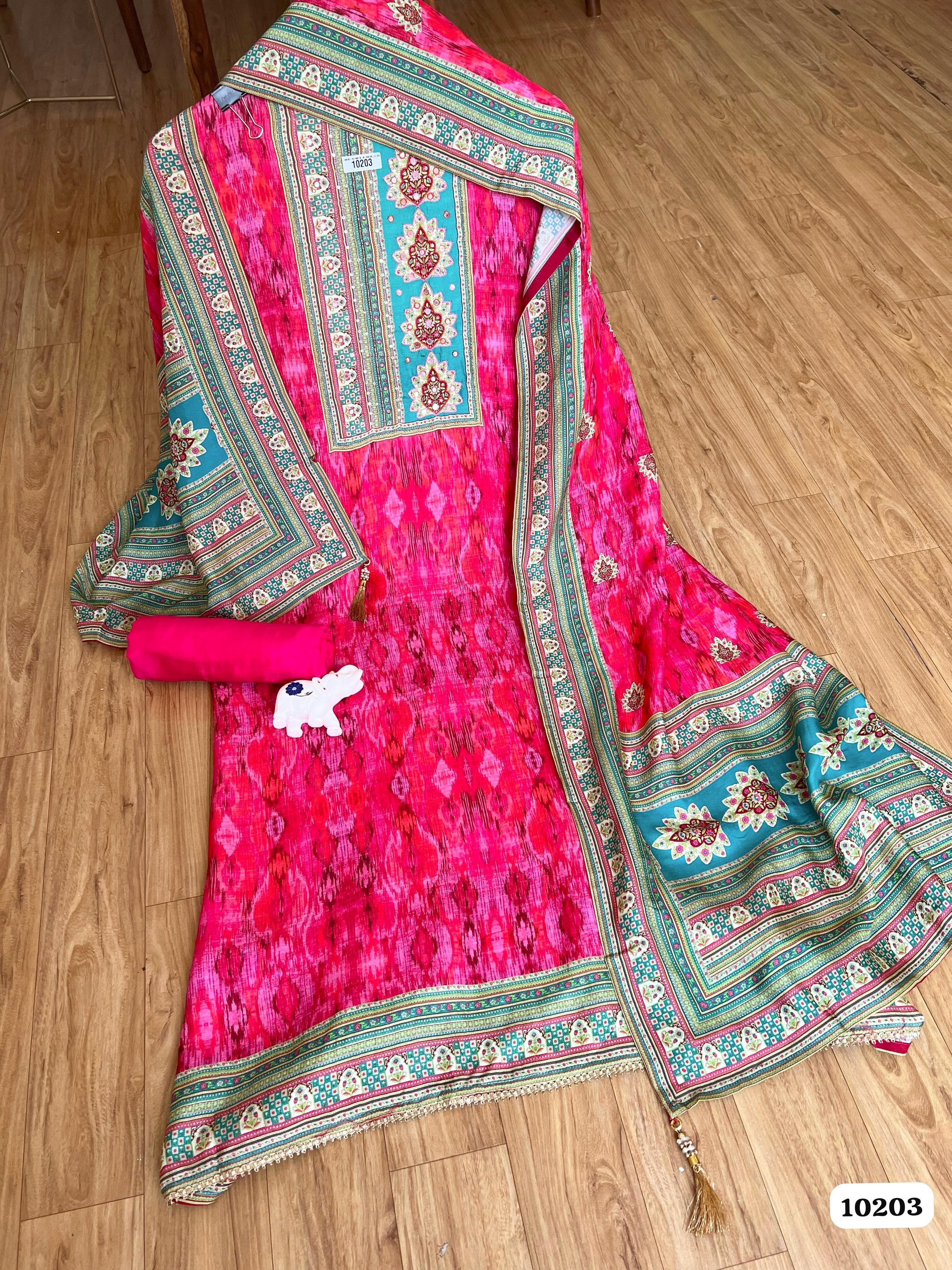 Pure muslin unstitched {10203}