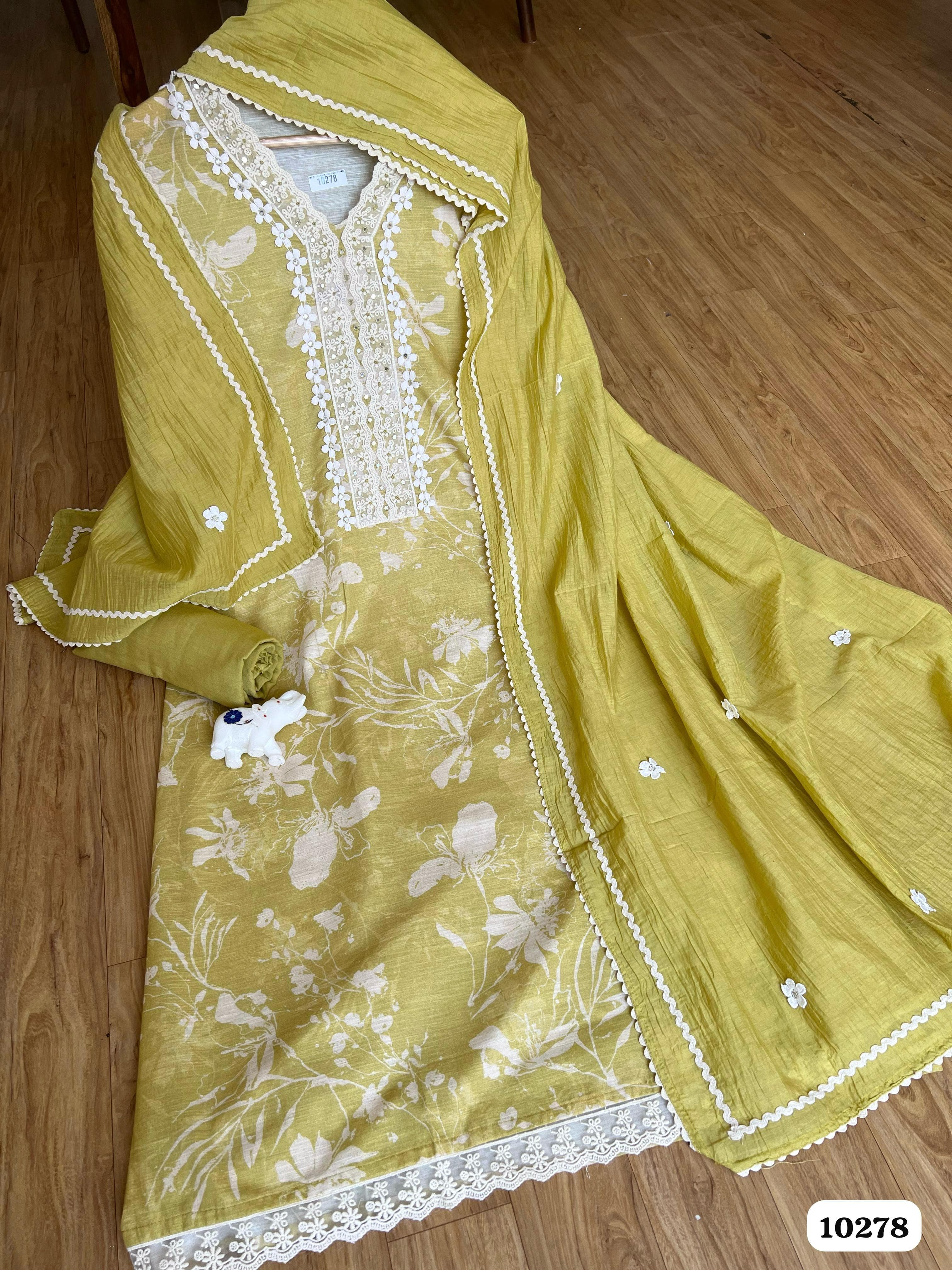 Pure cotton linen unstitched {10278}