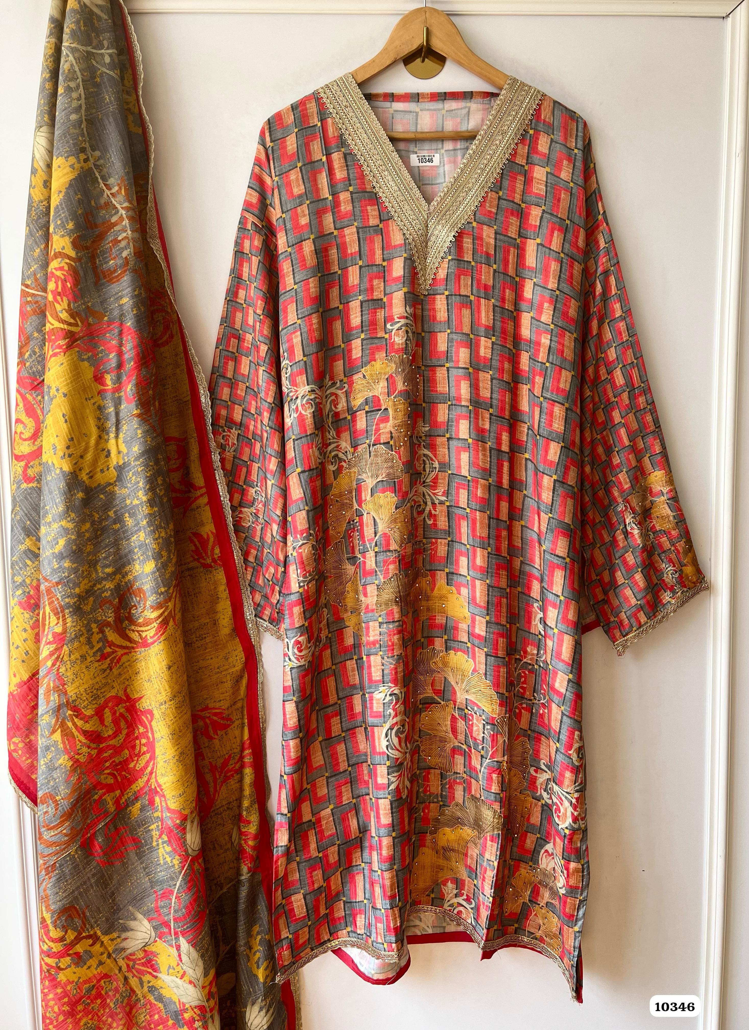 Pure muslin semi stitched {10346}