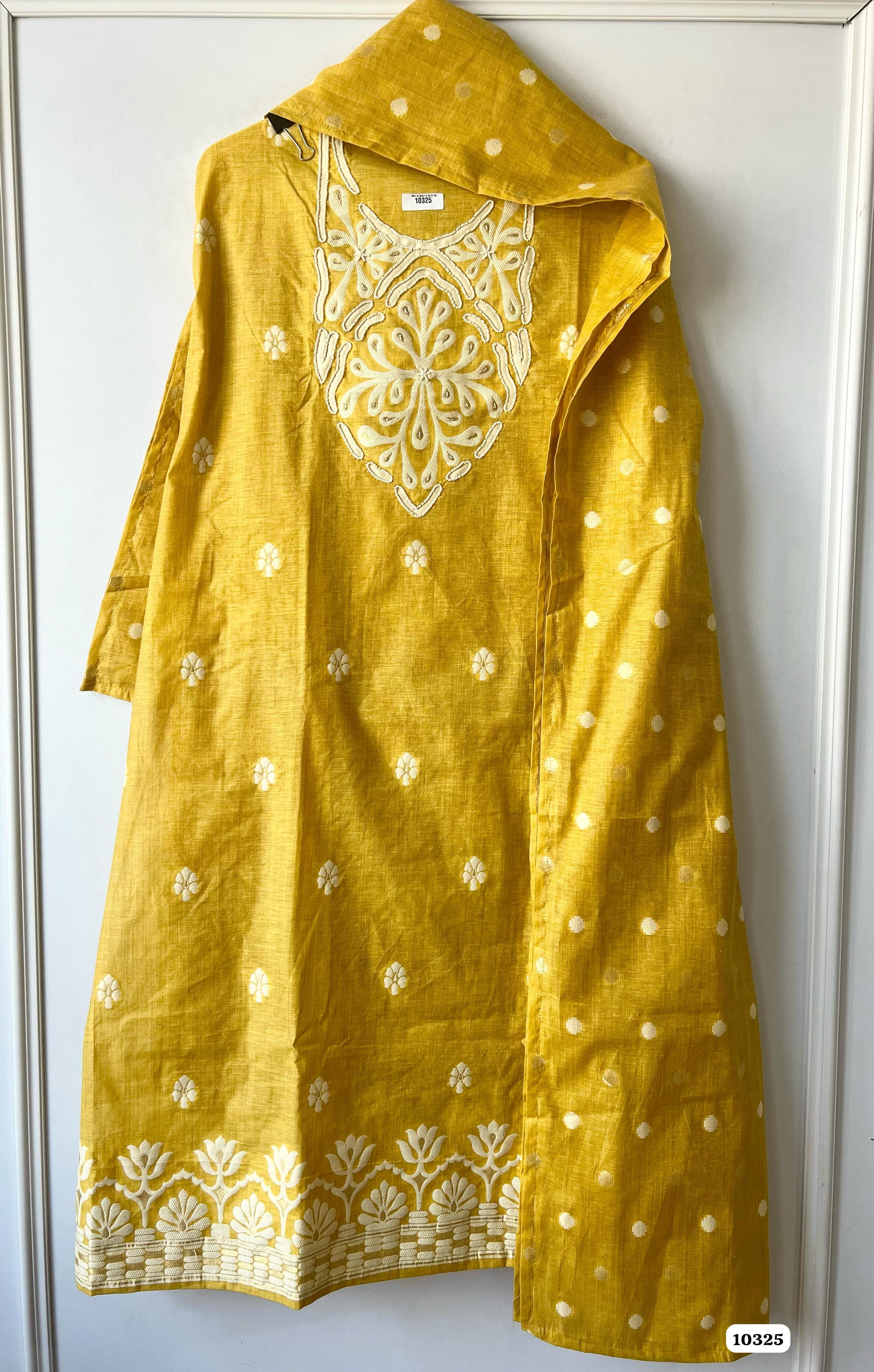 Pure jaamdani soft cotton unstitched {10325}