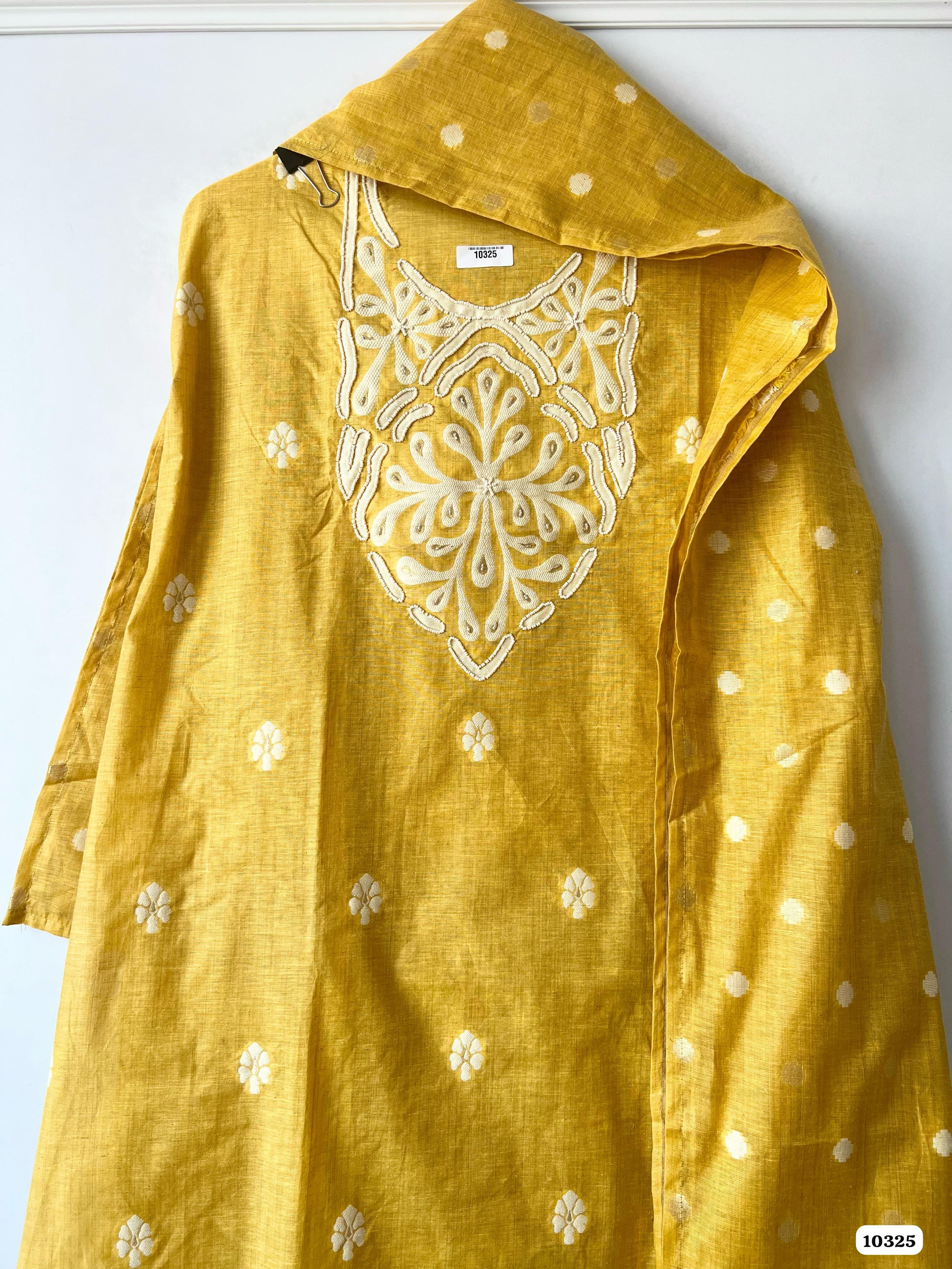 Pure jaamdani soft cotton unstitched {10325}
