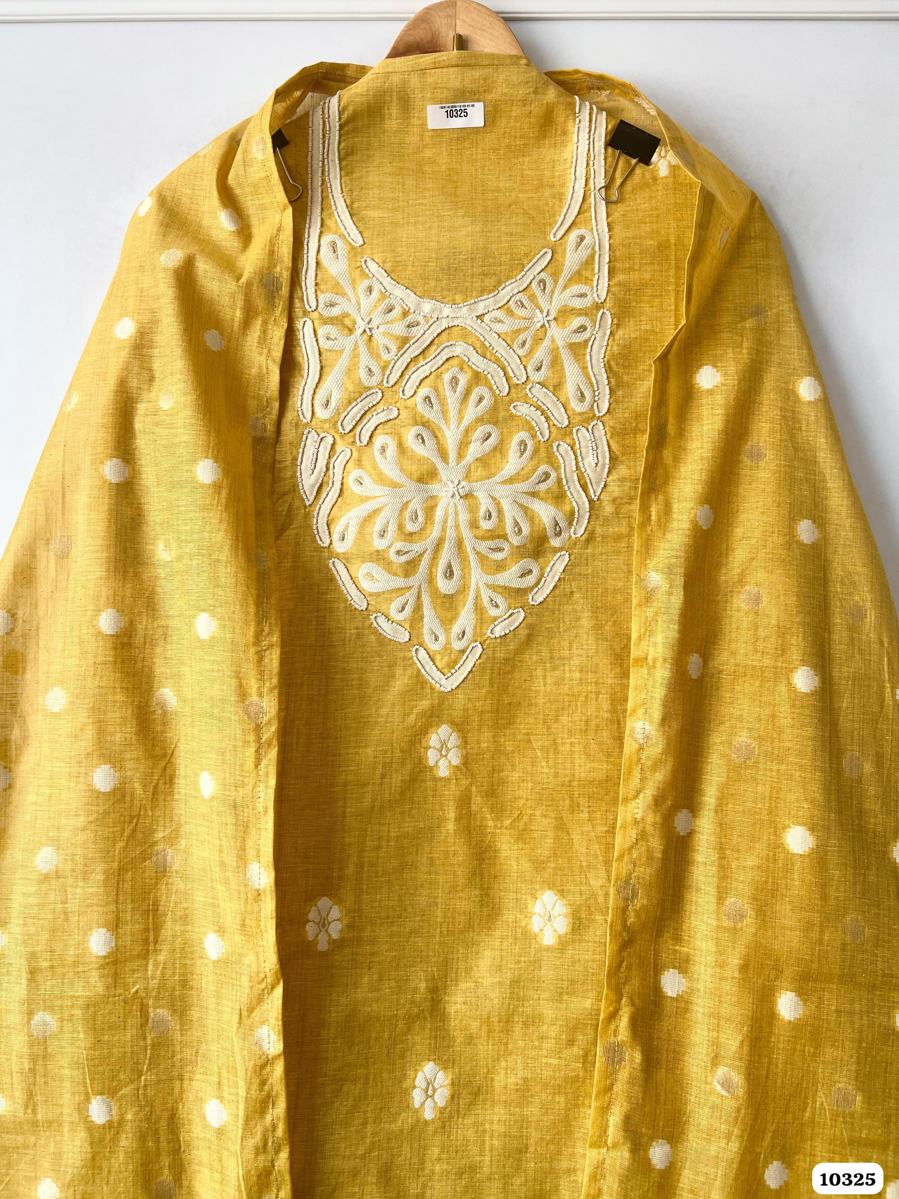 Pure jaamdani soft cotton unstitched {10325}