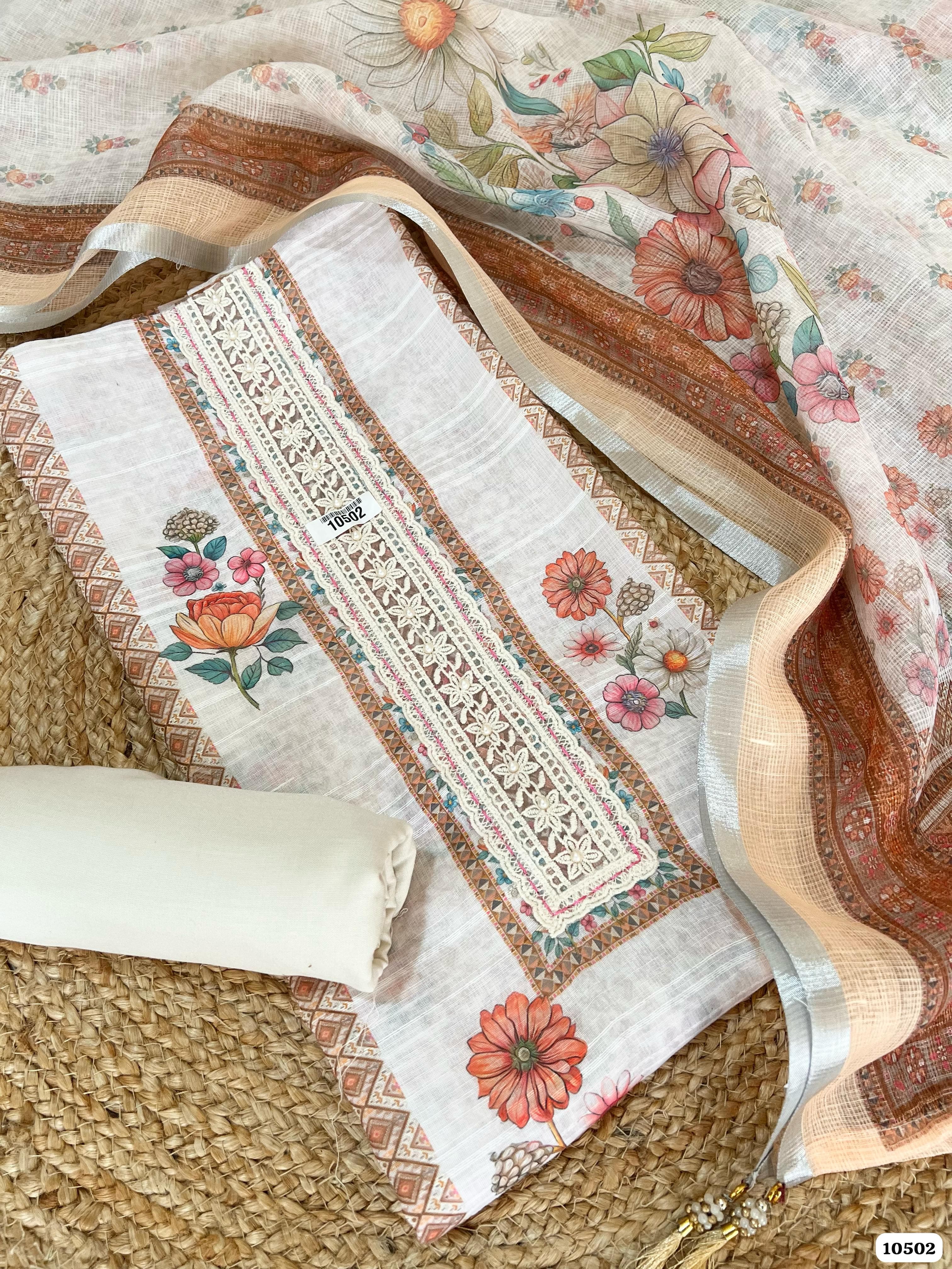 Pure linen unstitched {10502}