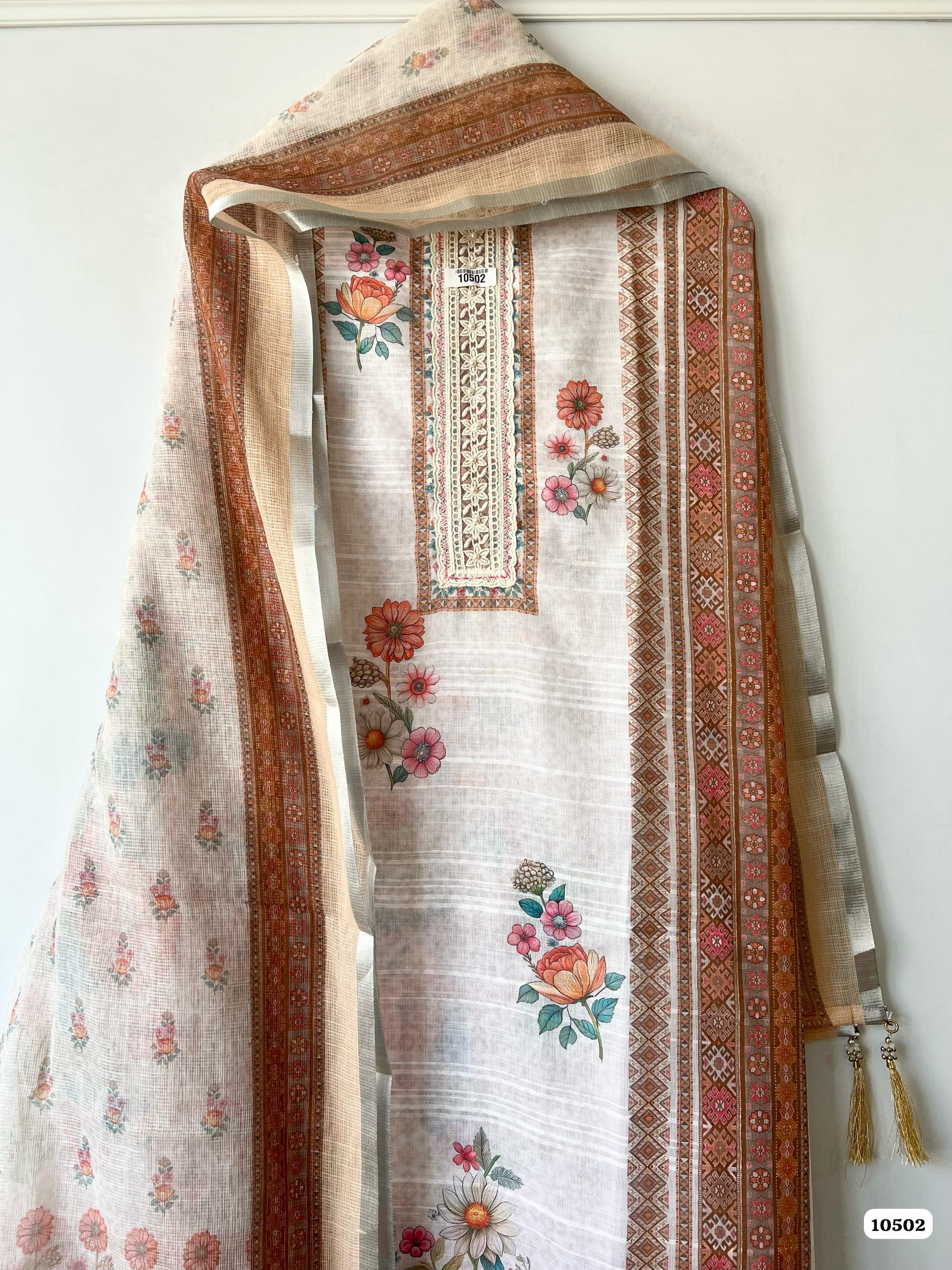 Pure linen unstitched {10502}