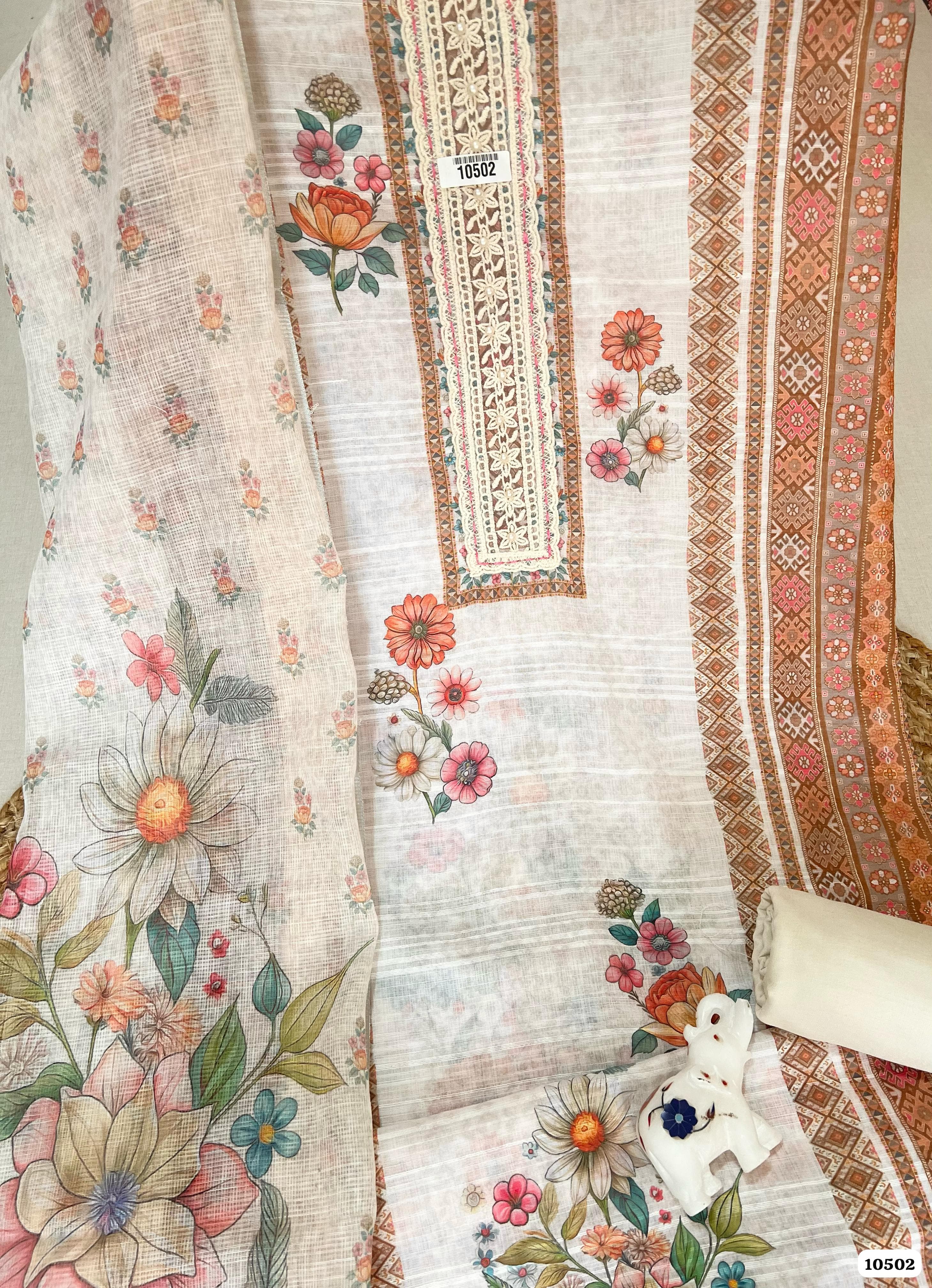 Pure linen unstitched {10502}
