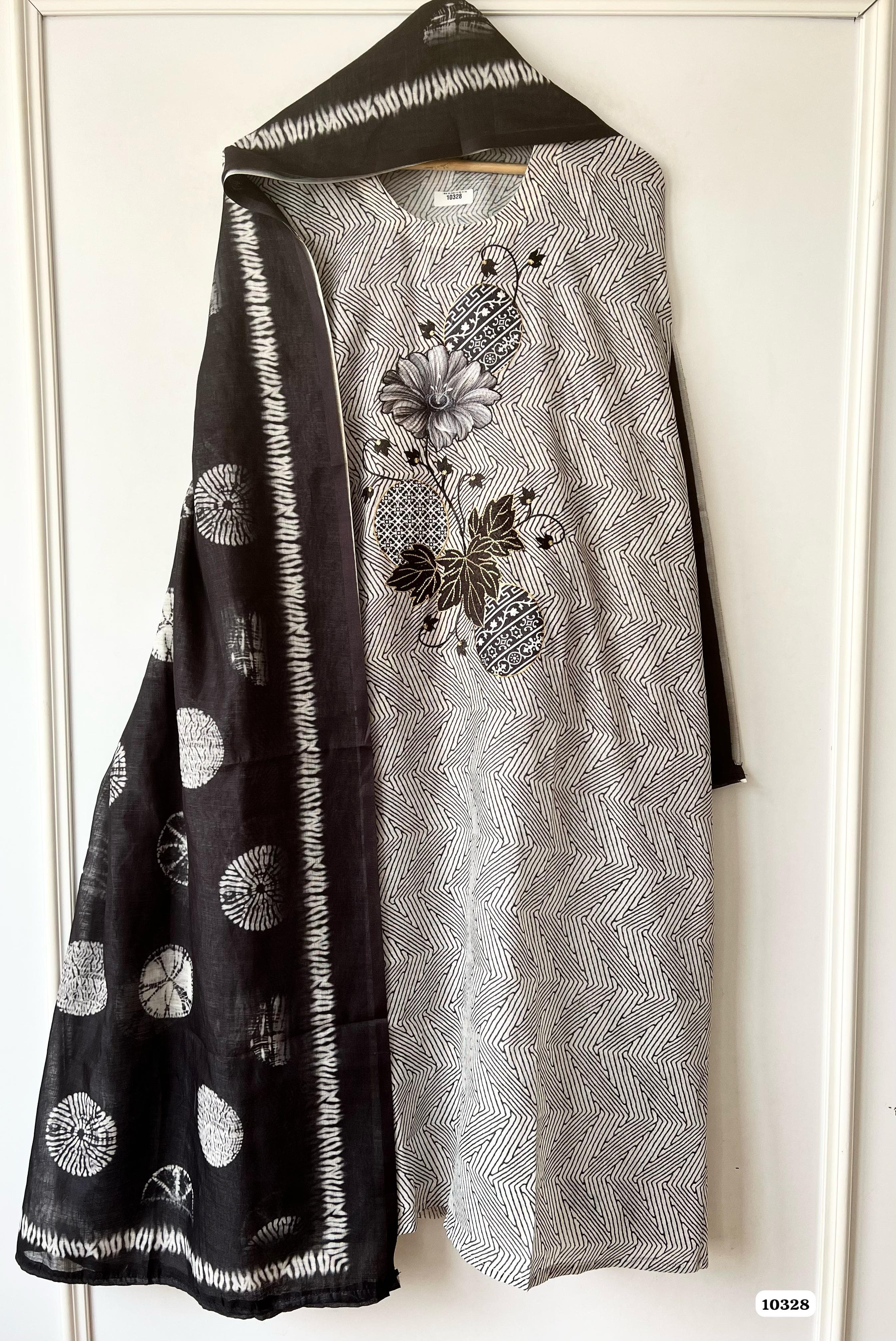 Pure linen cotton printed {10328}