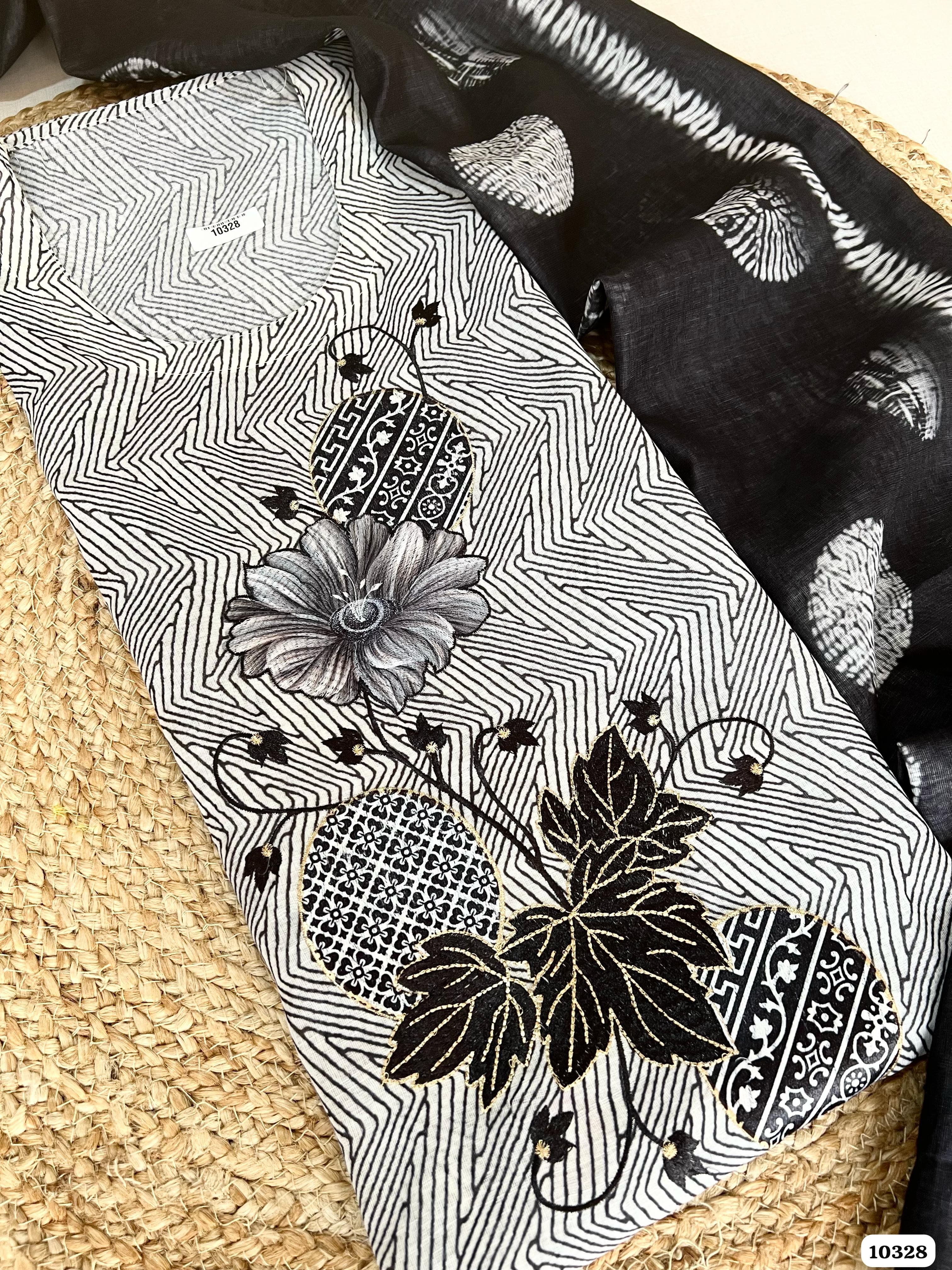 Pure linen cotton printed {10328}