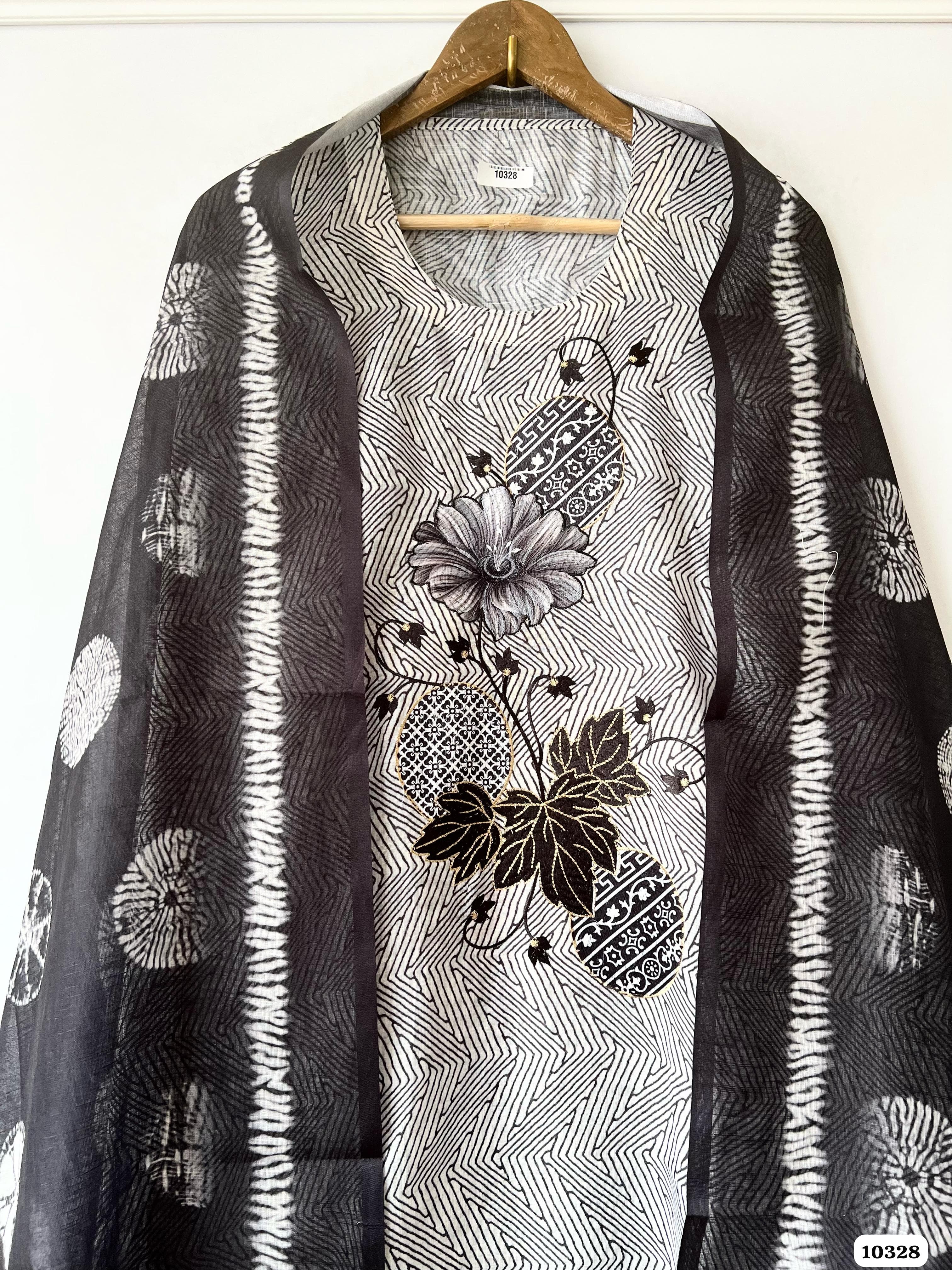 Pure linen cotton printed {10328}