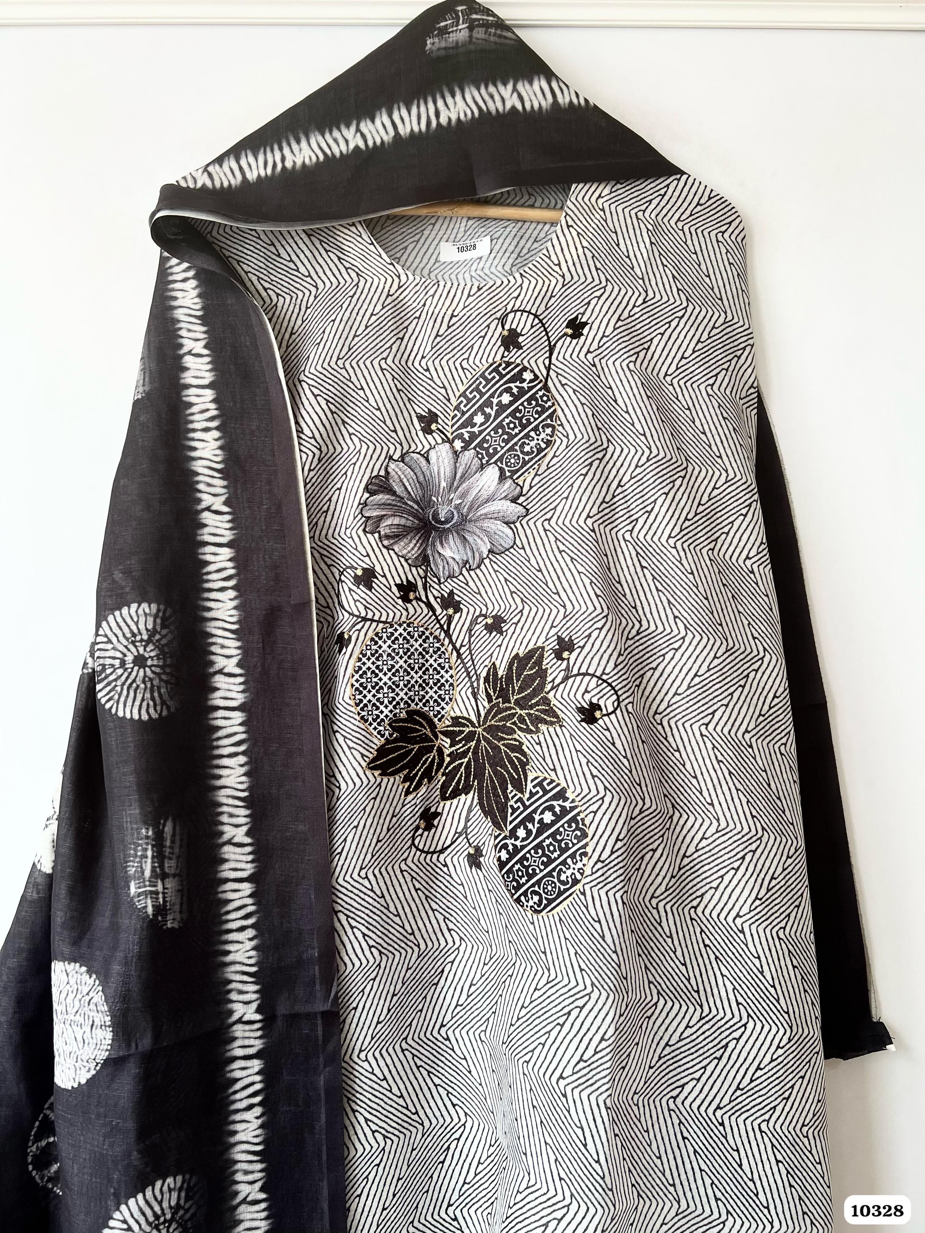 Pure linen cotton printed {10328}